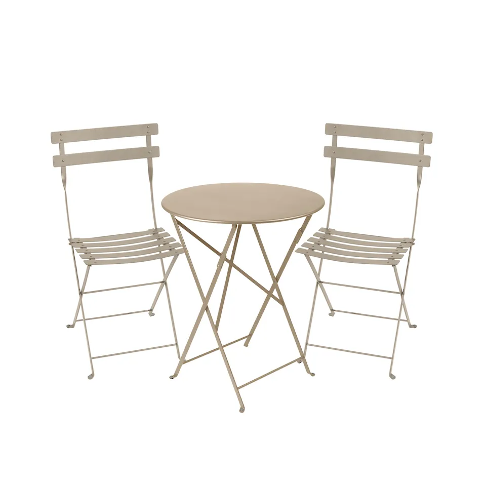 Bistro spisegruppe Ø60cm & 2 metall stoler