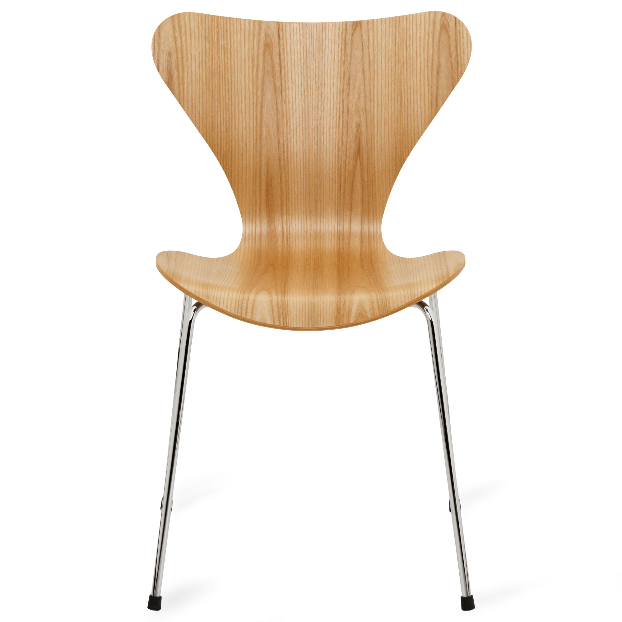 Fritz Hansen - Sjuan 3107 stol klarlackerad almfan&eacute;r - Matstolar - Arne Jacobsen - Tr&auml;f&auml;rgad - Metall/Tr&auml;