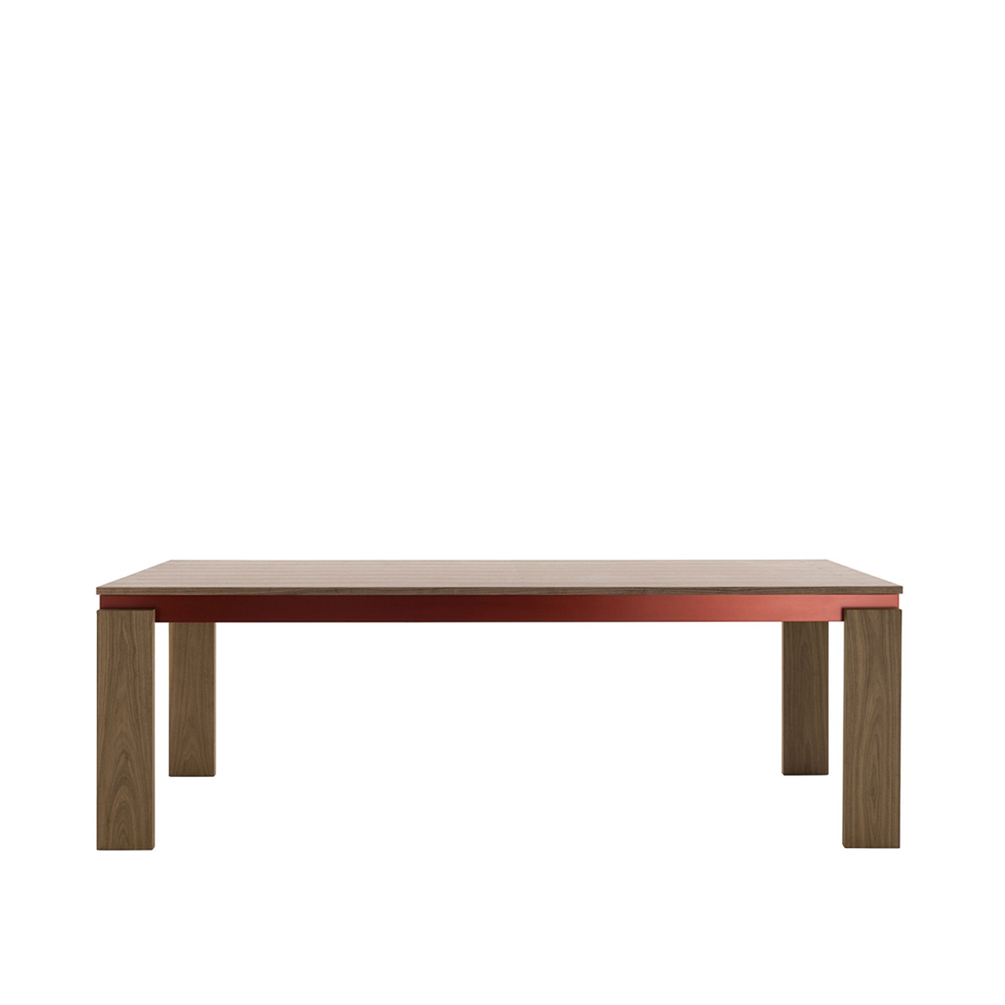 B&B Italia - Parallel Structure Wood Table, Width: 230 cm, Canaletto Walnut, Blue Painted Crosspiece - Matbord - Michael Anastassiades - Brun - Metall/Trä