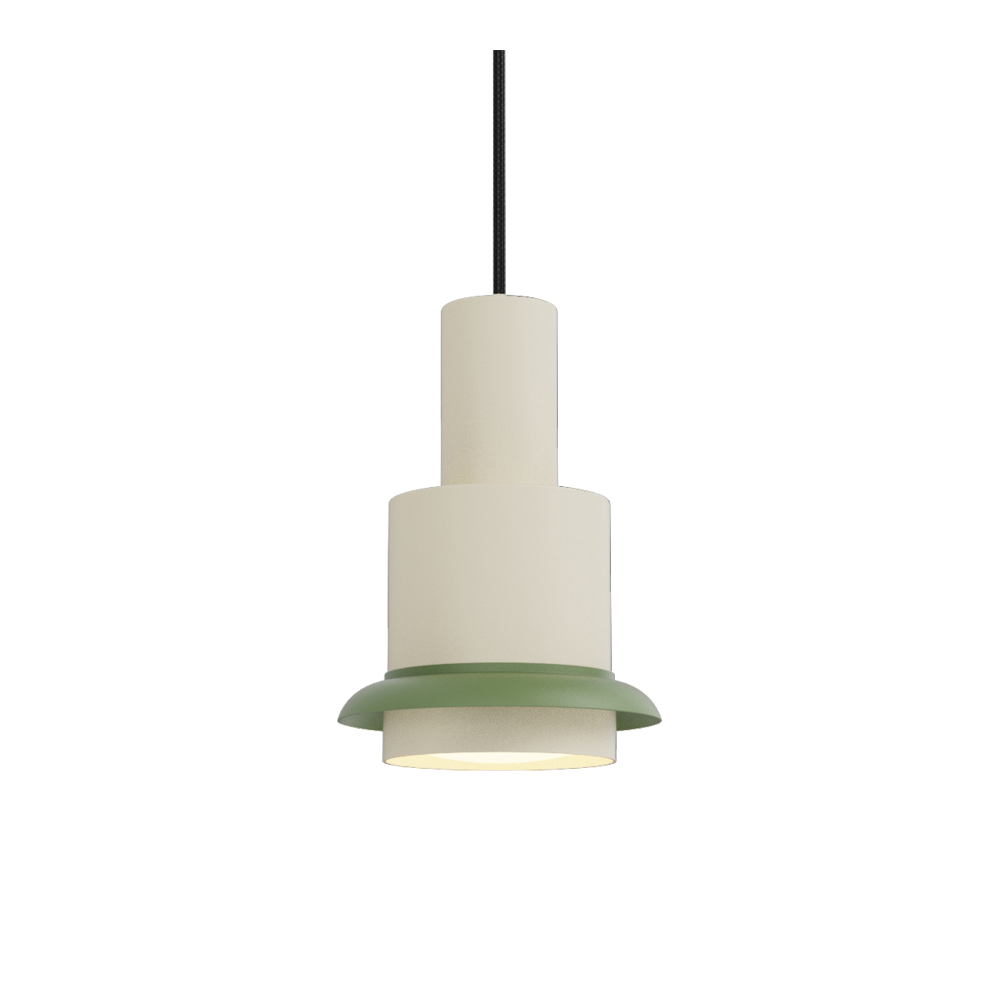 DCWéditions - Chaumont 190 Pendant lamp Ø19 cm H28 cm – White & Green - Pendellampor - Marc Held - Grön,Vit | Belysning - Taklampor - Pendellampor | Möbelexperten
