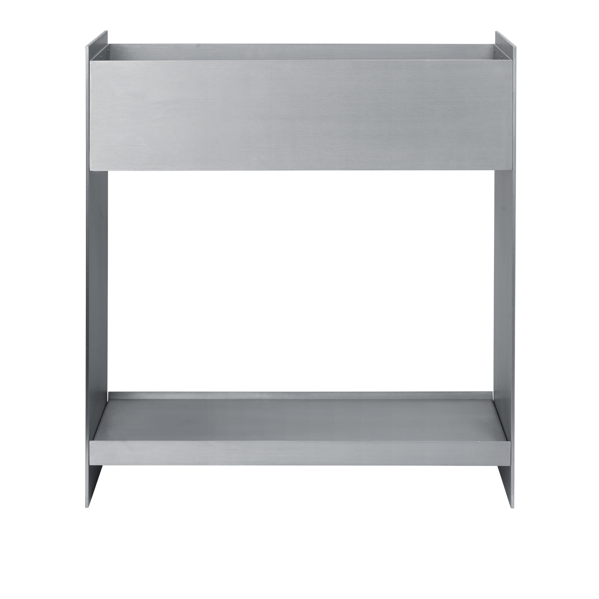 Ferm Living - Lager Plant Box With Shelf - Aluminium - Blomlådor - Silver | Utemöbler - Utomhusinredning - Blomlådor | Möbelexperten