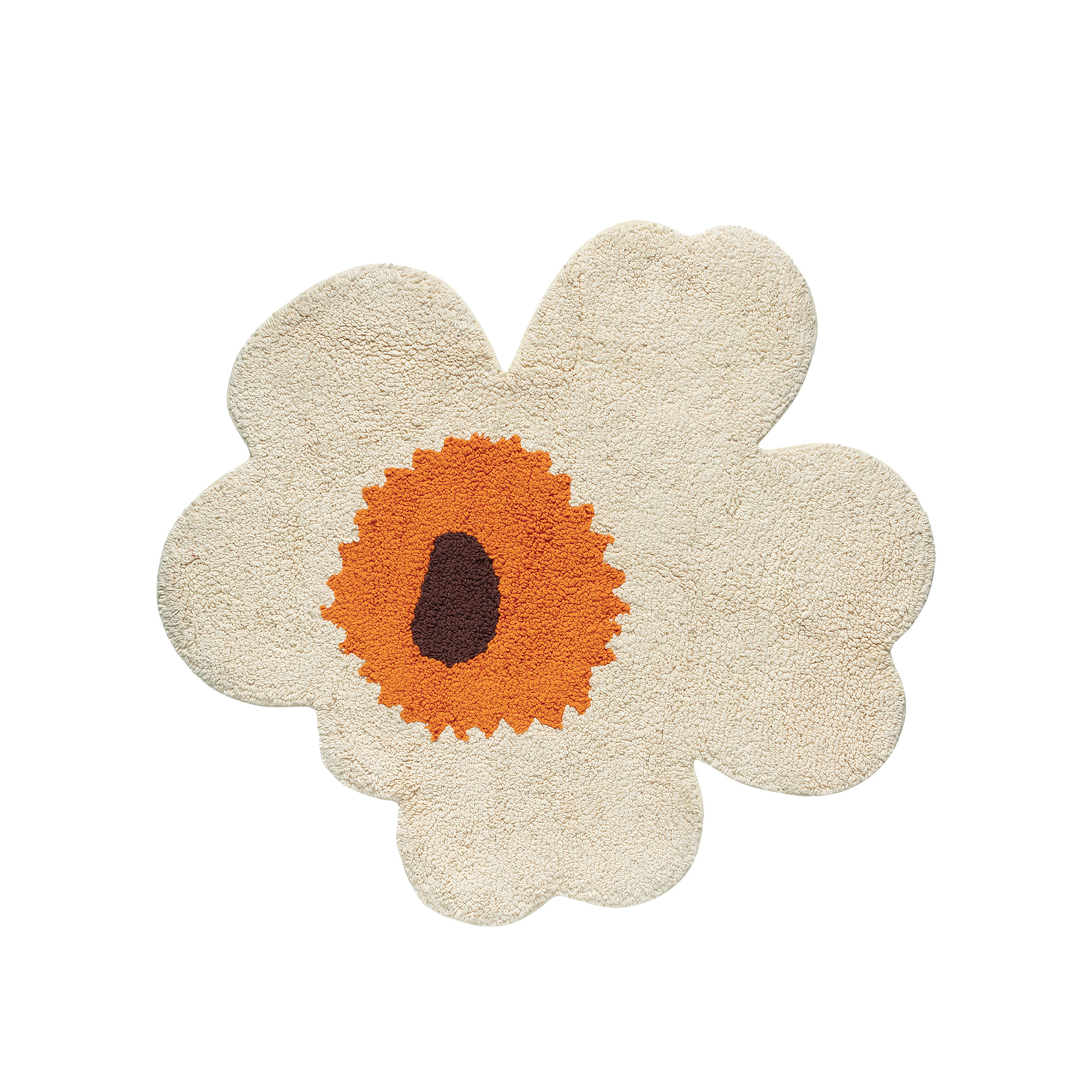 marimekko - unikko terry badrumsmatta 73x74 cm cream & warmange - badrumsmattor - marimekko - beige