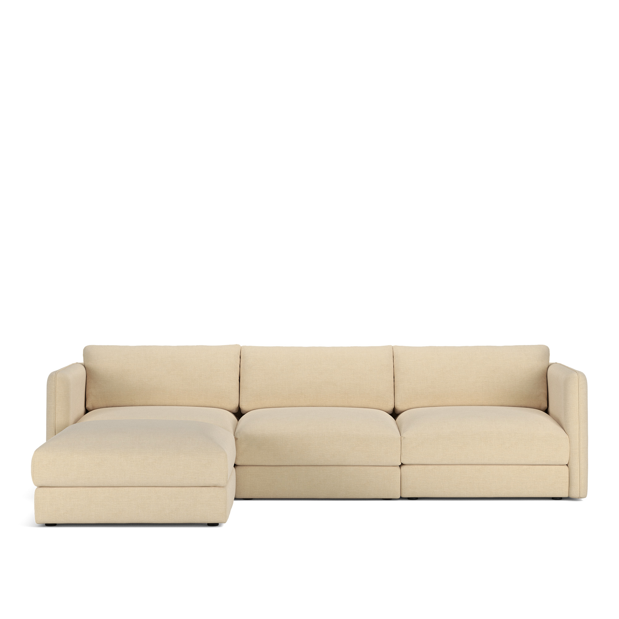NOGA - Pavarotti 3-Seater + Footstool, Removable Cover, Cushion Variant 03, Sienna 101 - Soffor - Beige