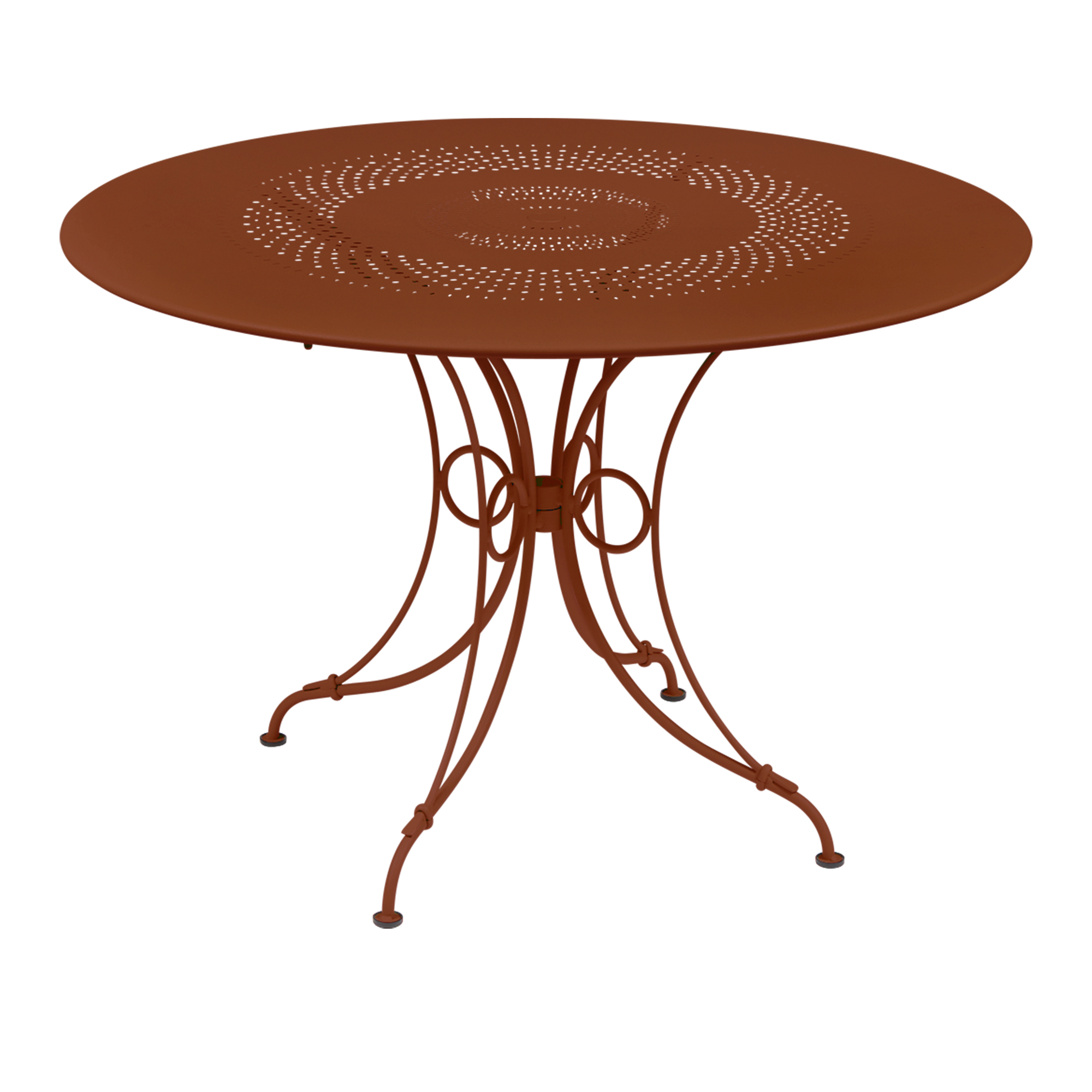 fermob - 1900 table ø 117 cm, red ochre - matbord utomhus - röd - metall