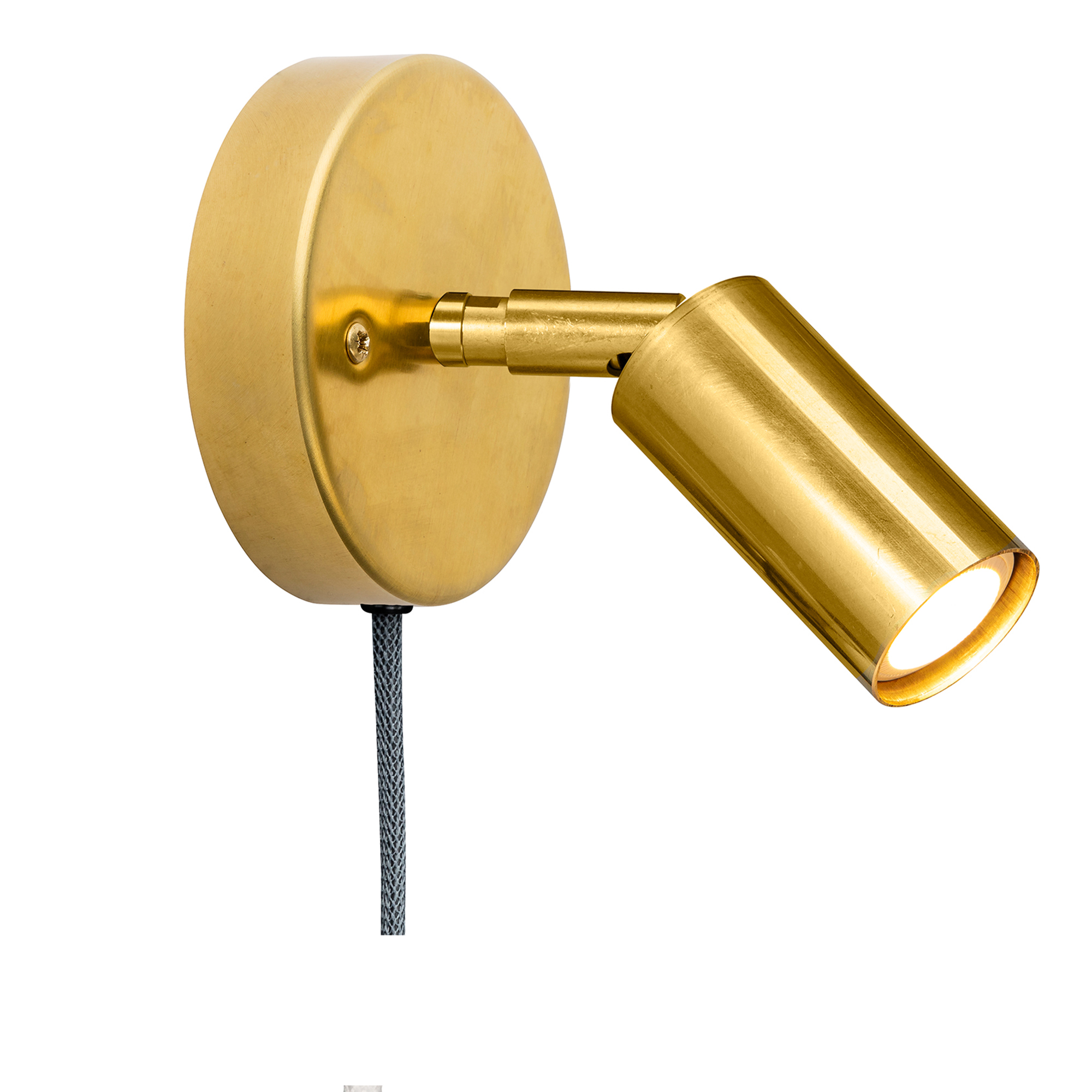 Örsjö Belysning - Starlight 1 spotlight with cable – Raw brass - Spotlights - Jonas Bohlin - Guld - Metall | Belysning - Taklampor - Spotlights | Möbelexperten