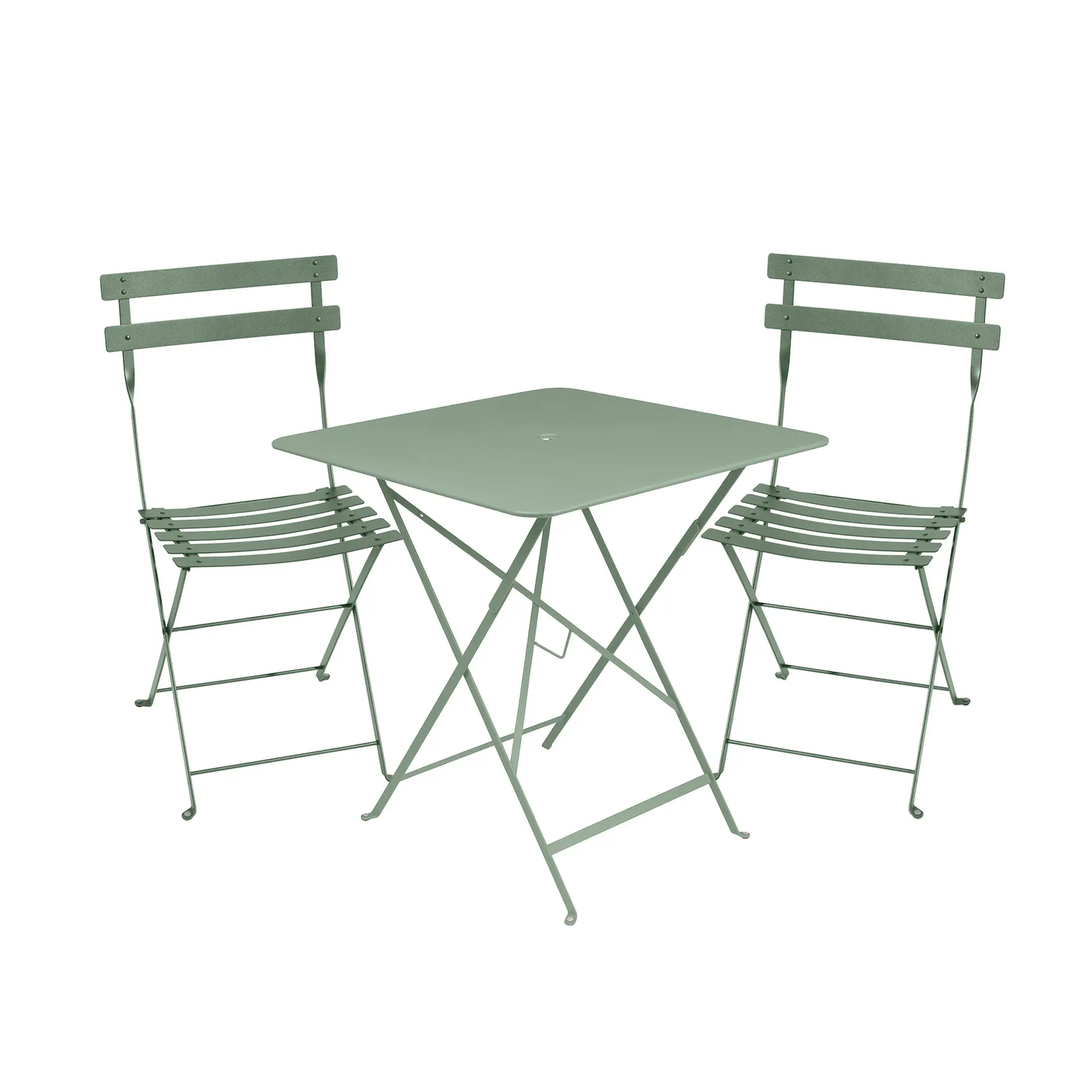 Bistro spisegruppe bord 71cm & 2 metall stoler