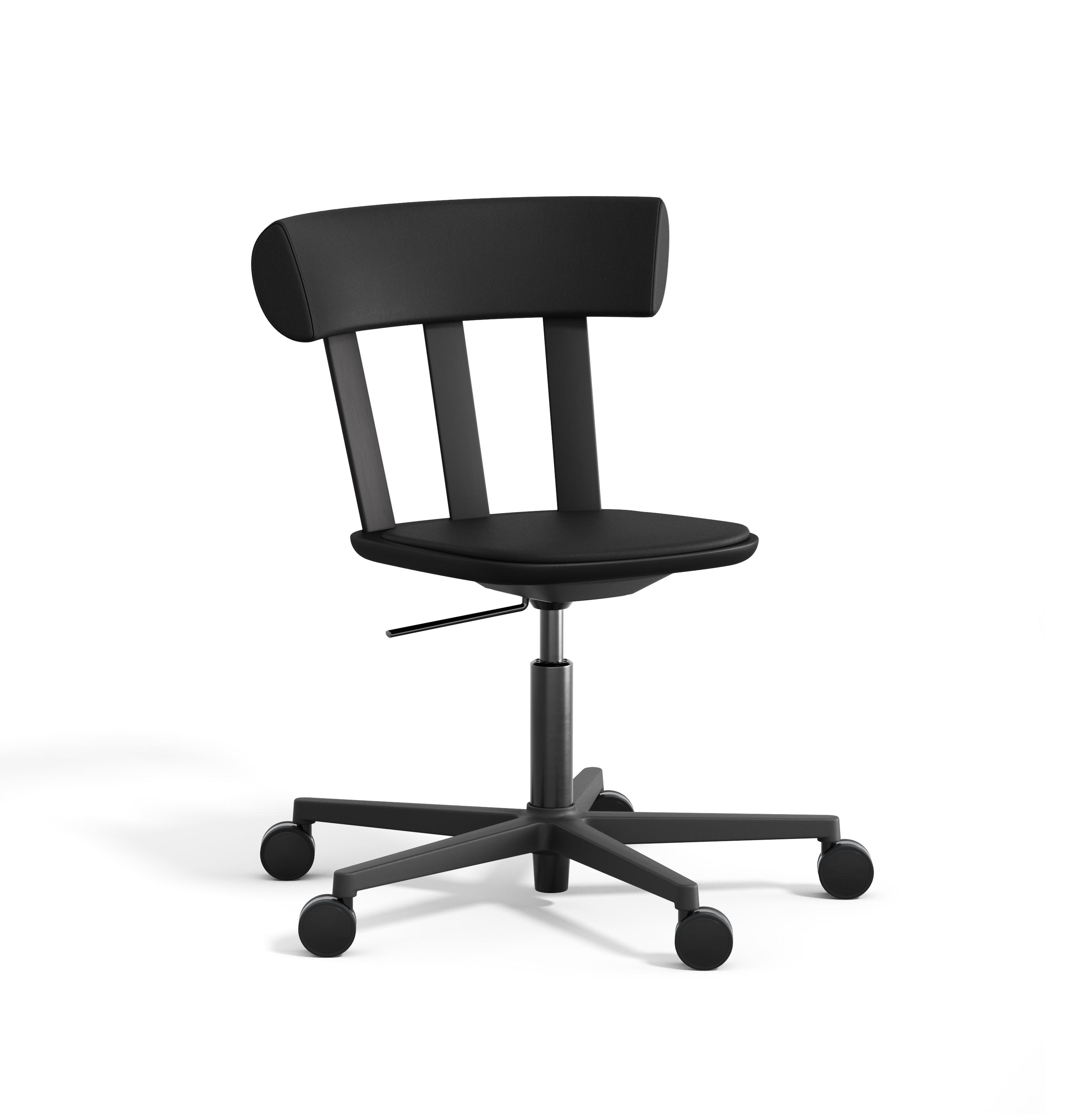 Stolab - Alt Stol Klädd Björk, S-Stativ Svart, Mattsv. 99, Elmotique 99001 - Skrivbordsstolar - Form Us With Love - Svart - Metall/Trä