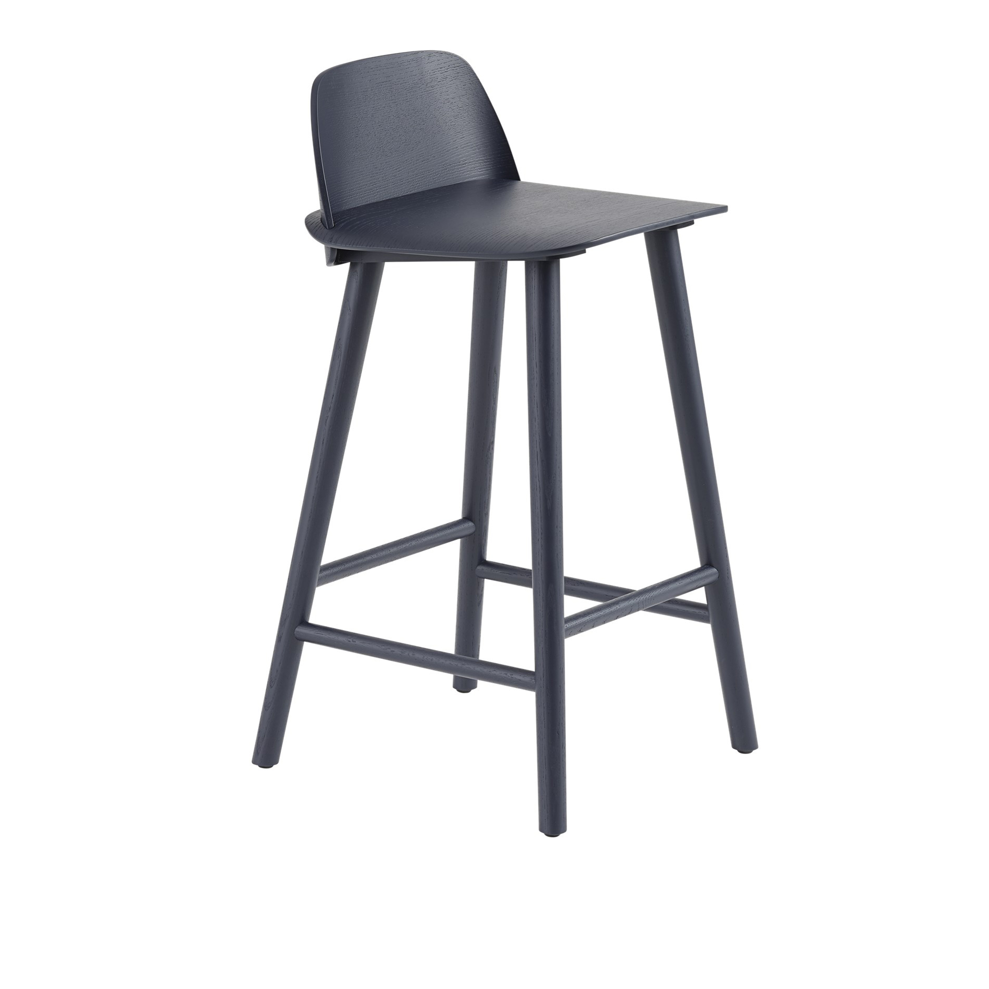 Muuto - Nerd Bar Stool, 65 cm, Midnight Blue - Barstolar & barpallar - David Geckeler - Blå - Metall/Trä