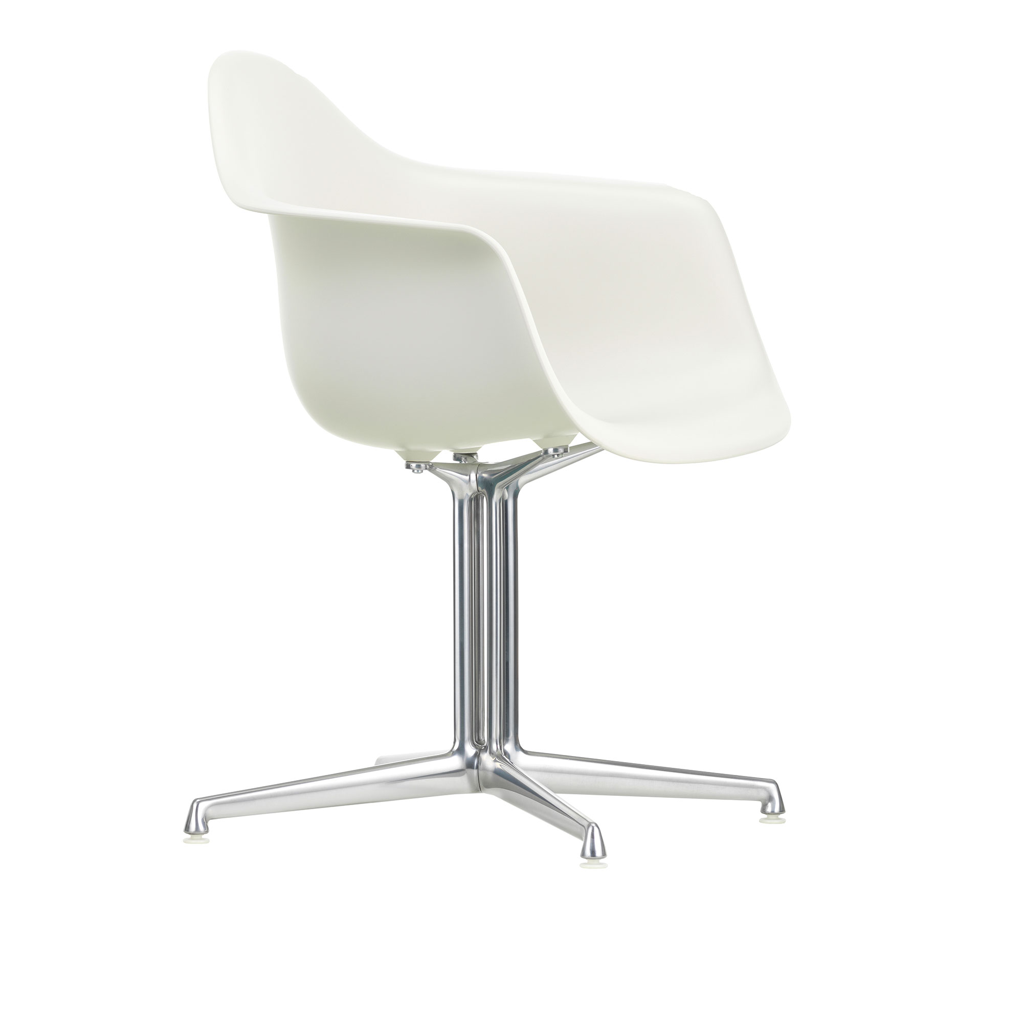Vitra - Eames Plastic Armchair DAL - 04 White - Aluminium Polished - Matstolar - Charles & Ray Eames - Vit - Metall/Plast
