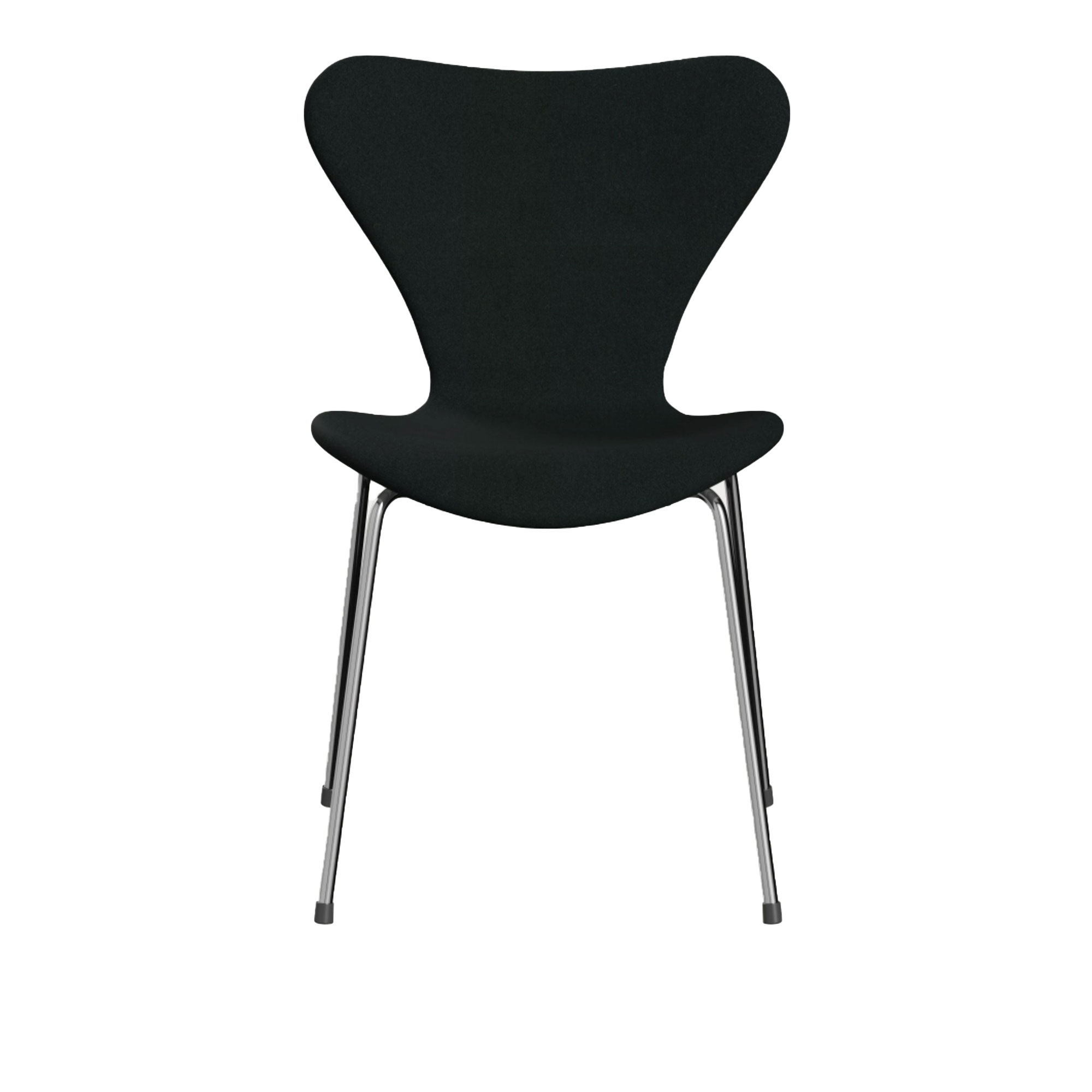 Fritz Hansen - 3107 Sjuan - Helklädd, Tyg, Tonus 128 - Matstolar - designer_arne_jacobsen - Svart - Metall/Trä/Textilmaterial