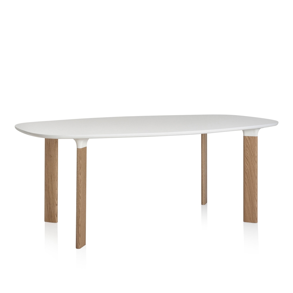 Fritz Hansen - JH63 Analog 105x185 cm, Laminat Vit, Ekben med vita detaljer - Matbord - Jaime Hayón