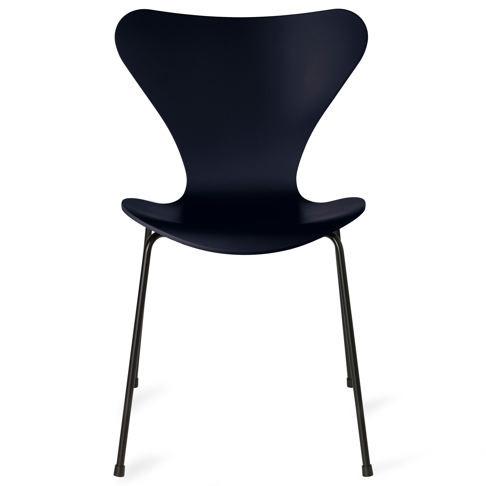 Fritz Hansen - Sjuan 3107 stol lackerad bokfanér black / midnight blue - Matstolar - Arne Jacobsen - Blå - Metall/Trä | Möbler - Stolar Och Pallar - Matstolar | Möbelexperten