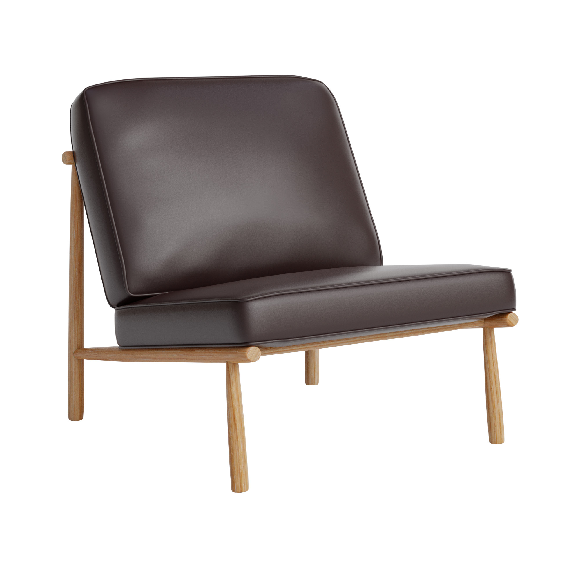 DUX - Domus Chair Wood, Läder Elmosoft 93129 - Fåtöljer - Alf Svensson - Träfärgad - Läder/Trä/Textilmaterial/Skum