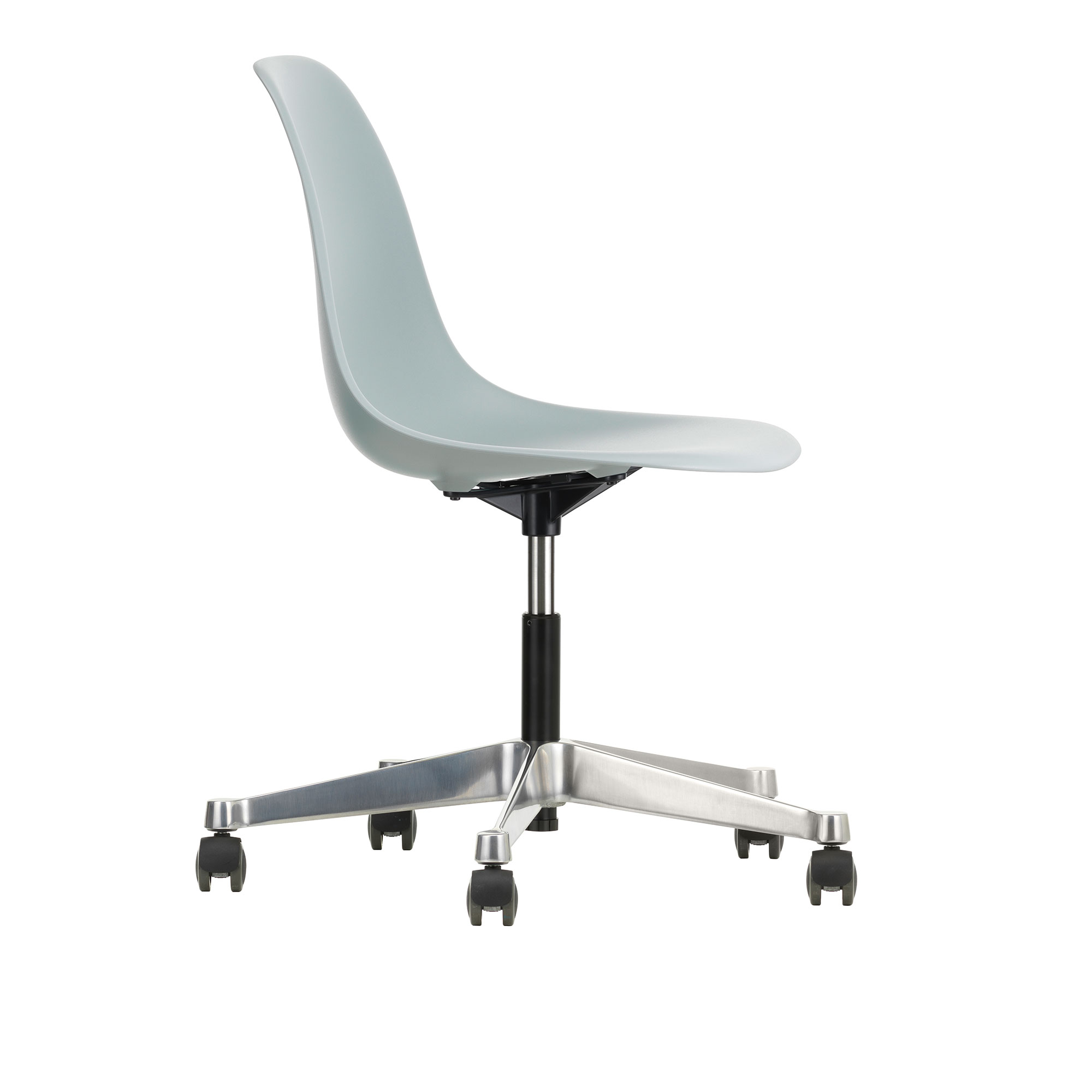 Vitra - Eames Plastic Chair PSCC - 24 Light Grey - Castors Hard - Skrivbordsstolar - Charles & Ray Eames - Grå