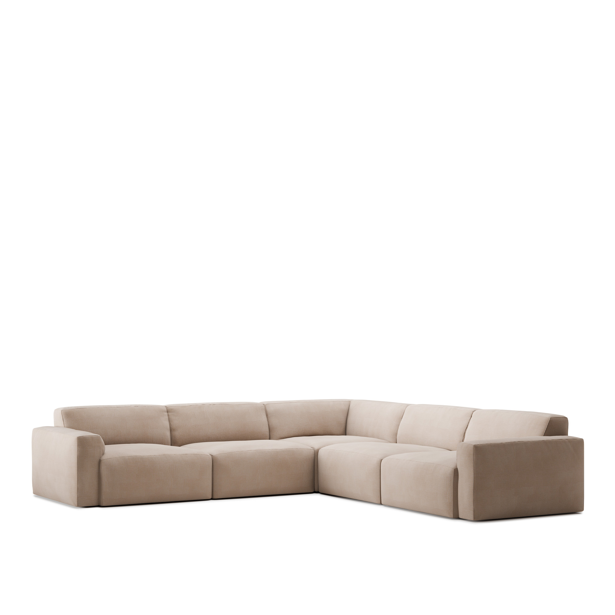 no ga - brick 5-seater corner med avtagbar klädsel – shadow beige - soffor - beige - dun/metall/trä/textilmaterial