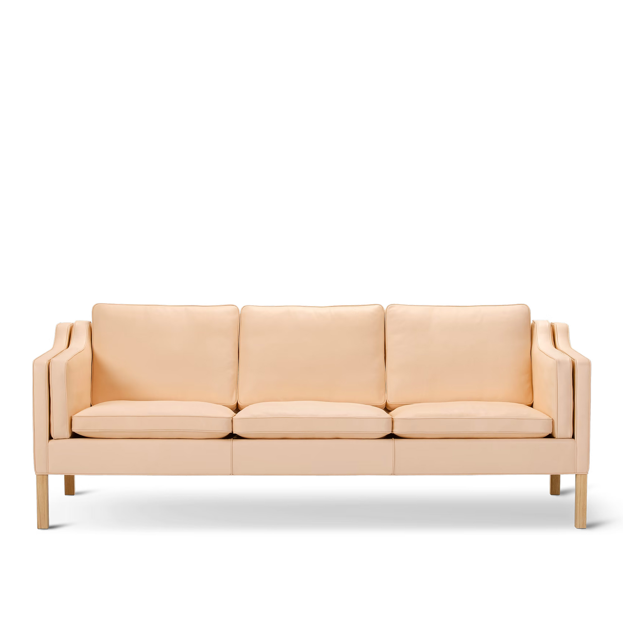 Fredericia Furniture - BM 2213 Sofa - 3 seater - 221 cm - Oak soap - Leather Vegeta 90 - Natural - Soffor - Børge Mogensen - Beige - Läder
