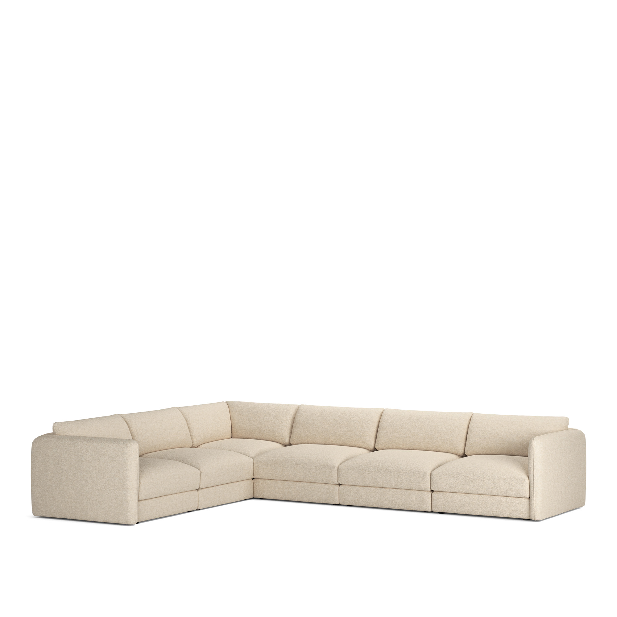 NOGA - Pavarotti 6-Seater Corner, Fixed Cover, Cushion Variant 03, Lucinasco 20 - Soffor - Beige