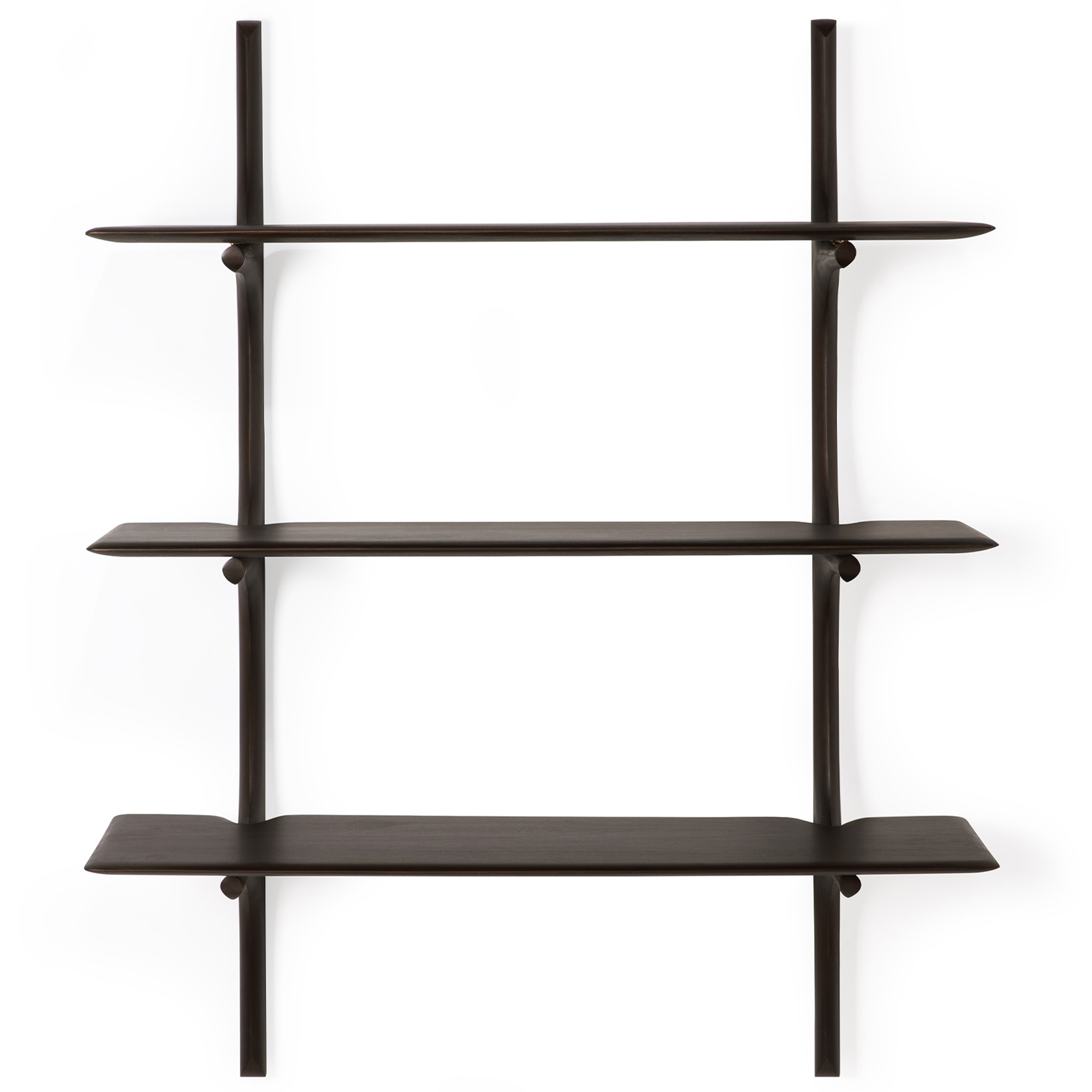 Ethnicraft - PI Wall Shelf - Varnished Mahogany - Dark Brown - 3 Shelves - Hyllor & Hyllsystem - Alain Van Havre - Brun - Tr&auml;