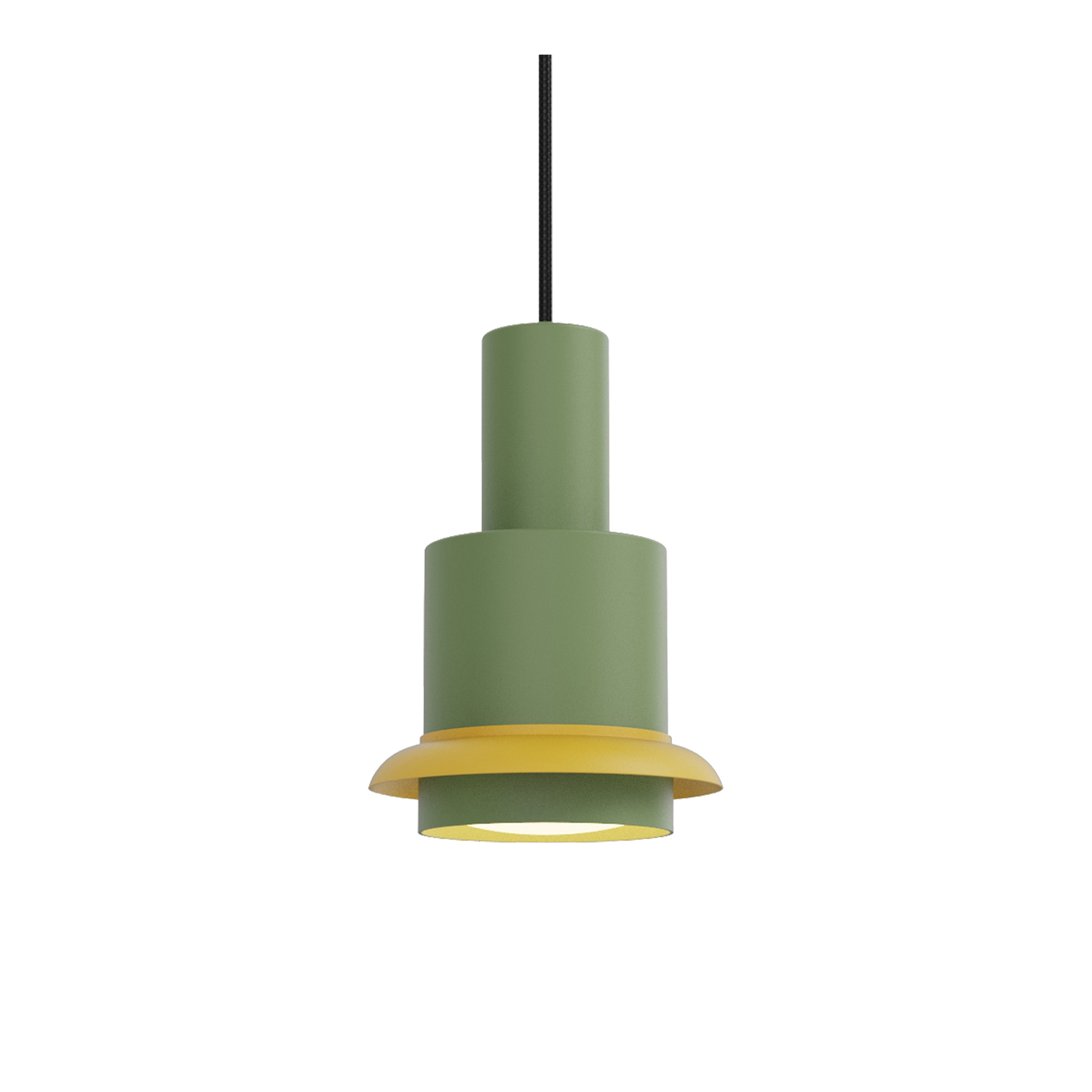 DCWéditions - Chaumont 190 Pendant lamp Ø19 cm H28 cm – Green & Yellow - Pendellampor - Marc Held - Grön,Gul | Belysning - Taklampor - Pendellampor | Möbelexperten