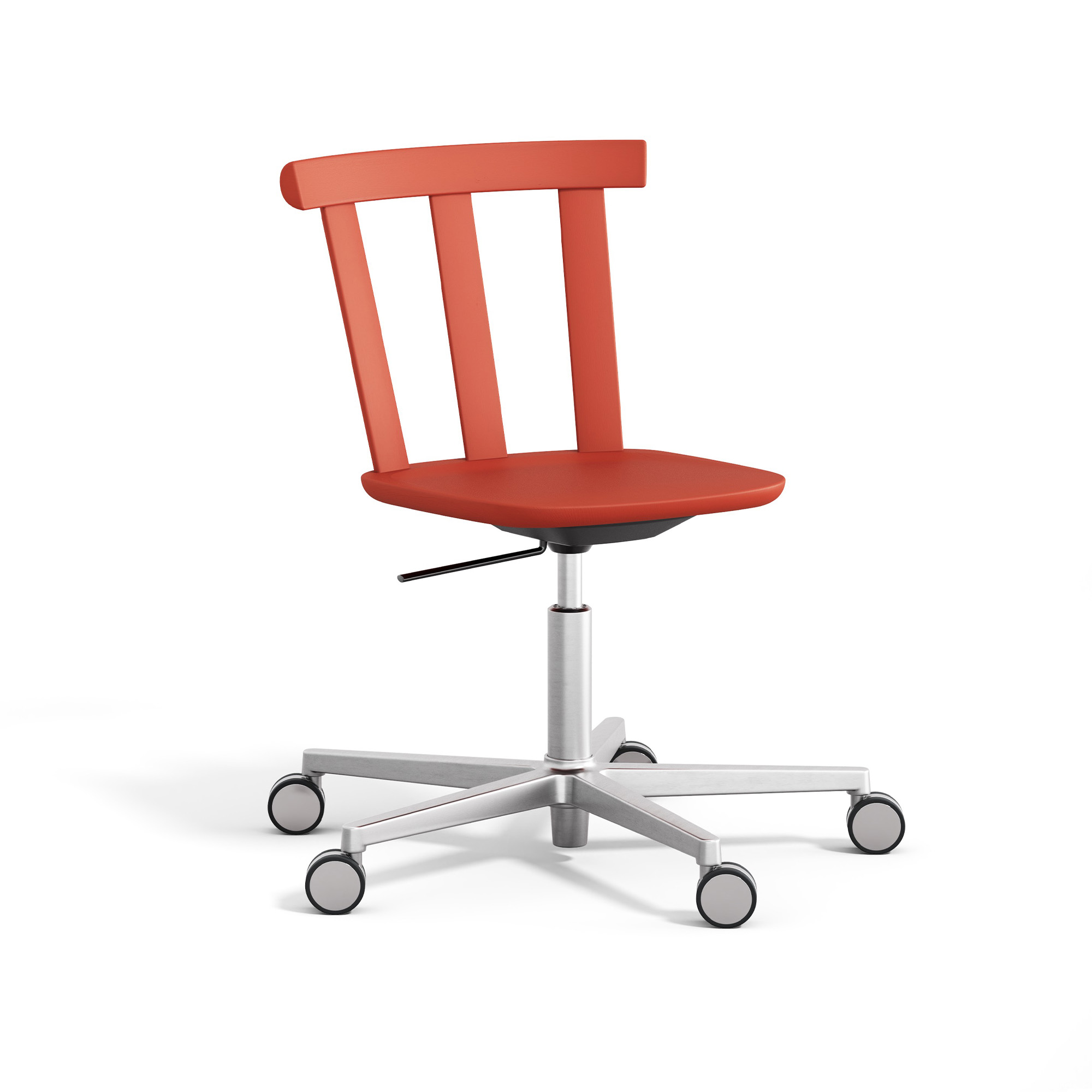 Stolab - Alt Stol Björk, Snurrstativ Silver, Jordgubbsröd 44 - Skrivbordsstolar - Form Us With Love - Röd - Metall/Trä