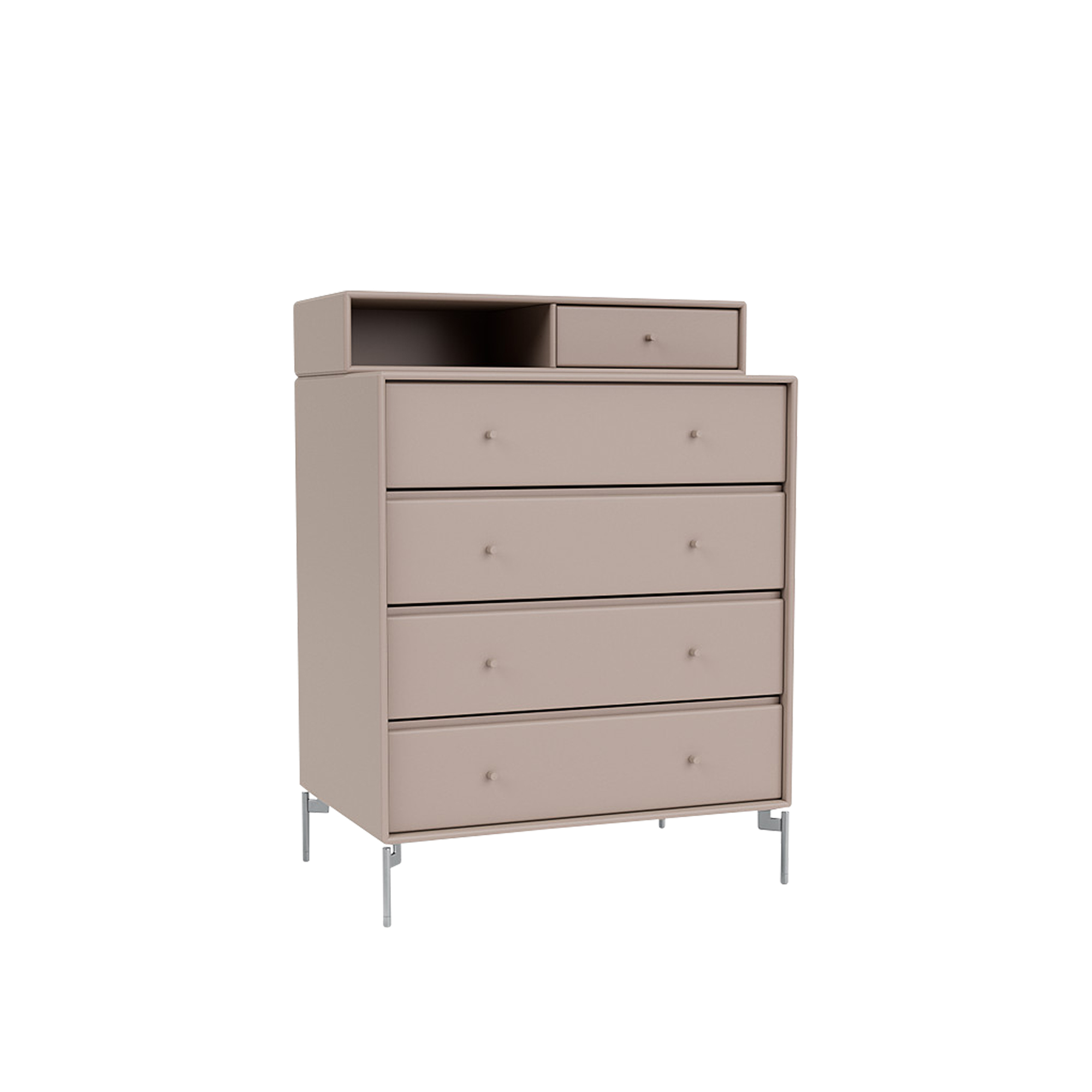 Montana - Keep Chest Of Drawers - Mushroom / Matt Chrome Legs - Byråer - designer_peter_j_lassen - Beige - Trä