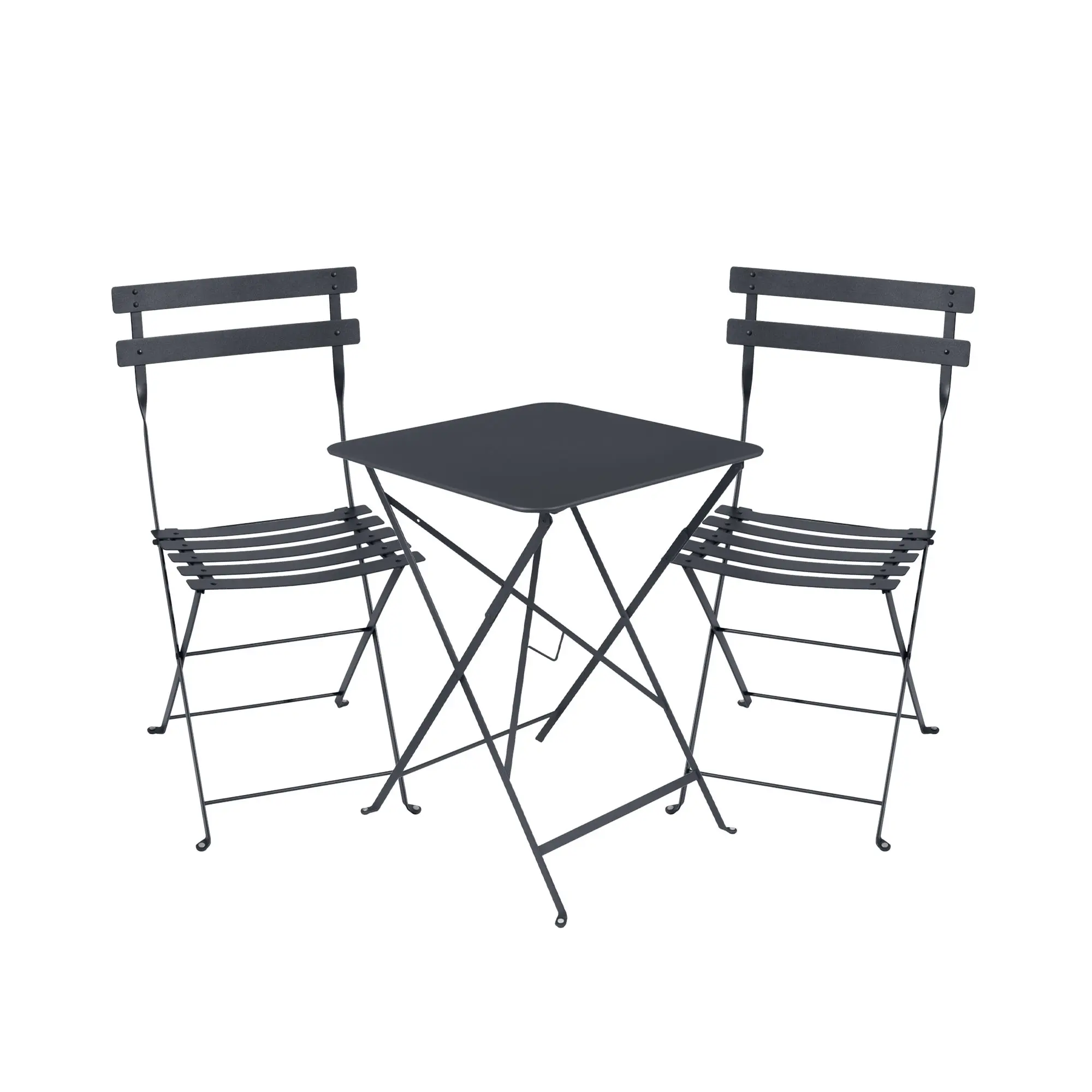 Bistro spisebord 57cm og 2 metallstoler