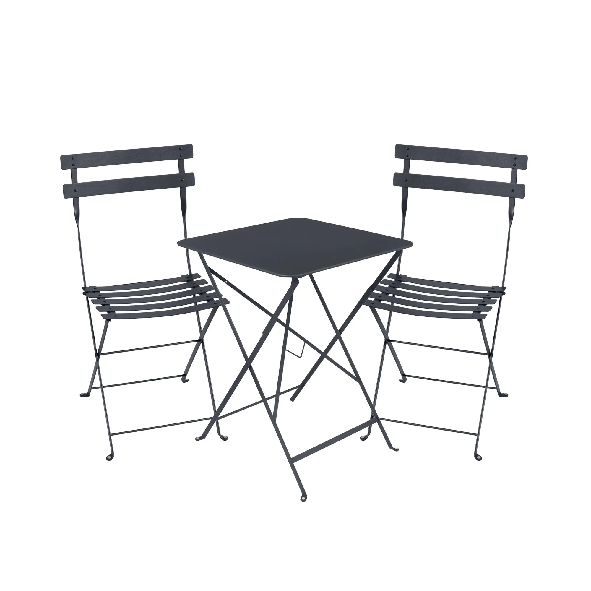 Bistro matgrupp bord 57cm & 2 metall stolar