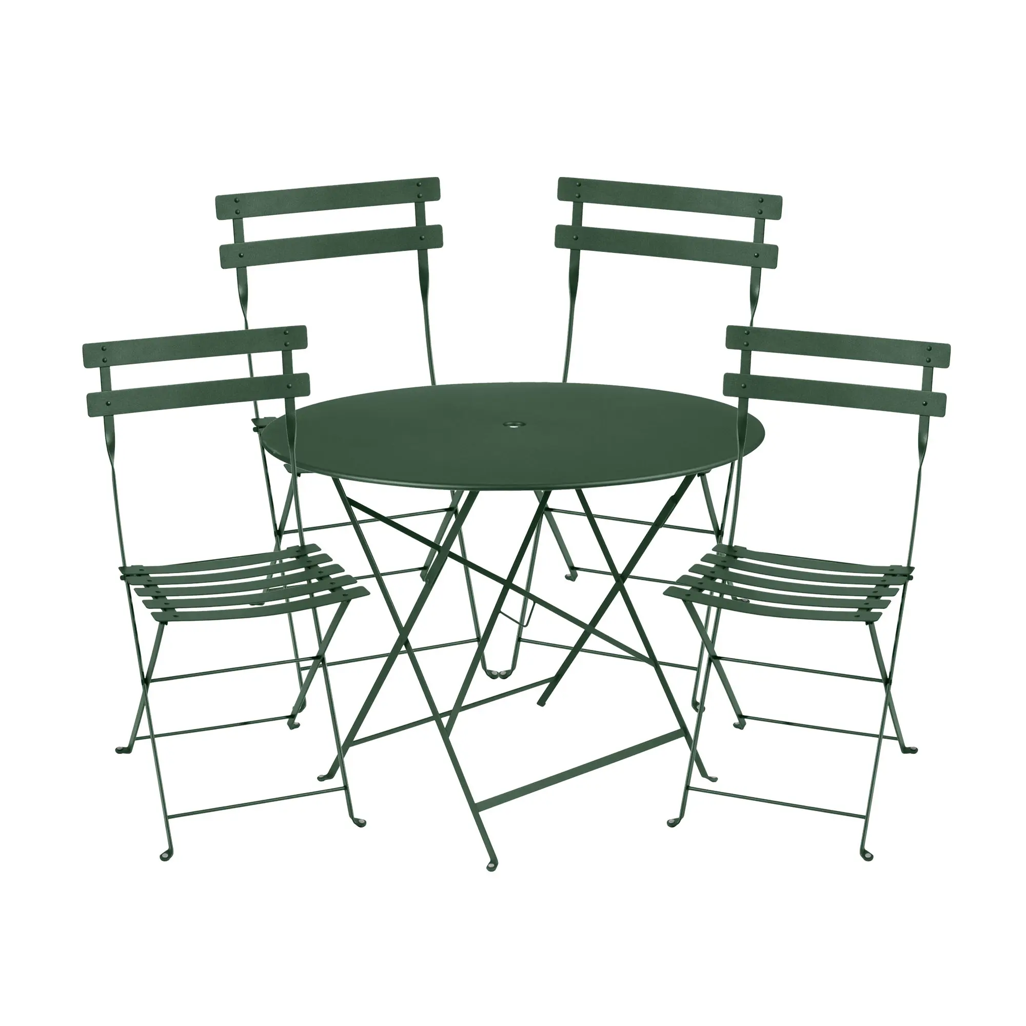 Bistro Matgrupp Ø 96 cm & 4 st Metal Chair