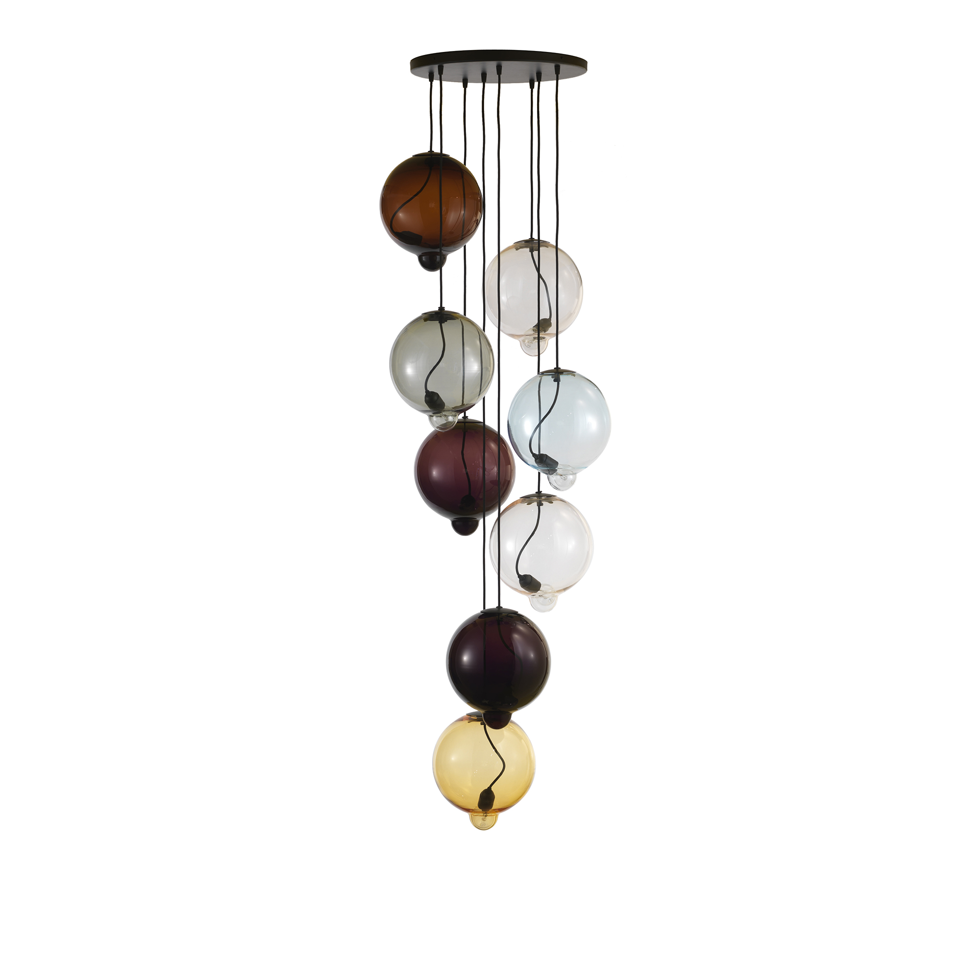 Cappellini - Meltdown 8 Diffusers Pendant Lamp, Tobacco - Pendellampor - Johan Lindstén - Brons