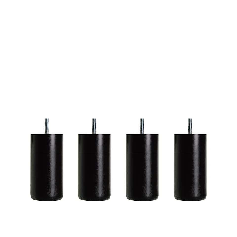 DUX Inspiration sängben runda svart 4-pack