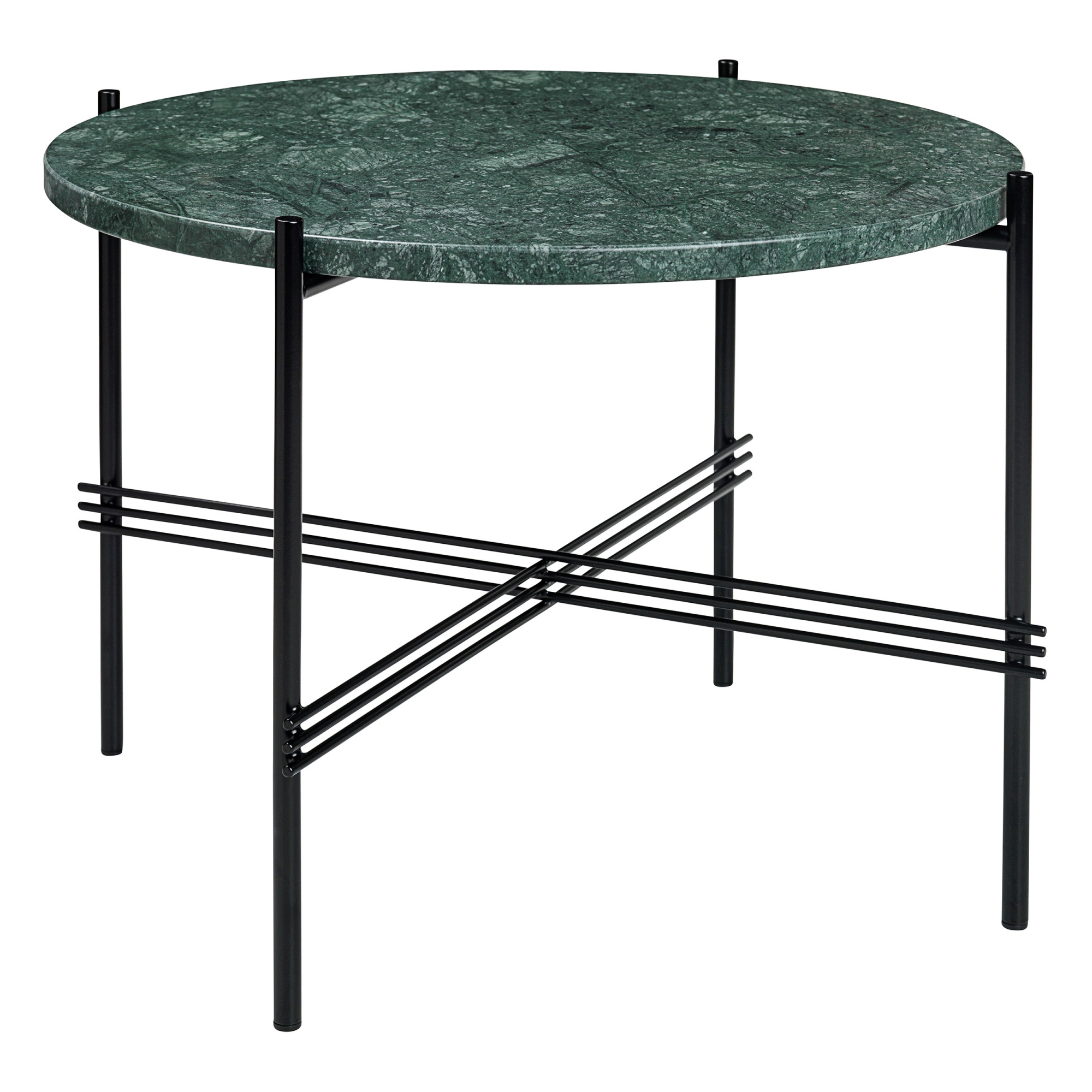 Gubi - TS Soffbord Ø 55 H. 41, Top: Verde Guatemala Marble, Base: Black - Soffbord - GamFratesi - Grön - Metall/Sten