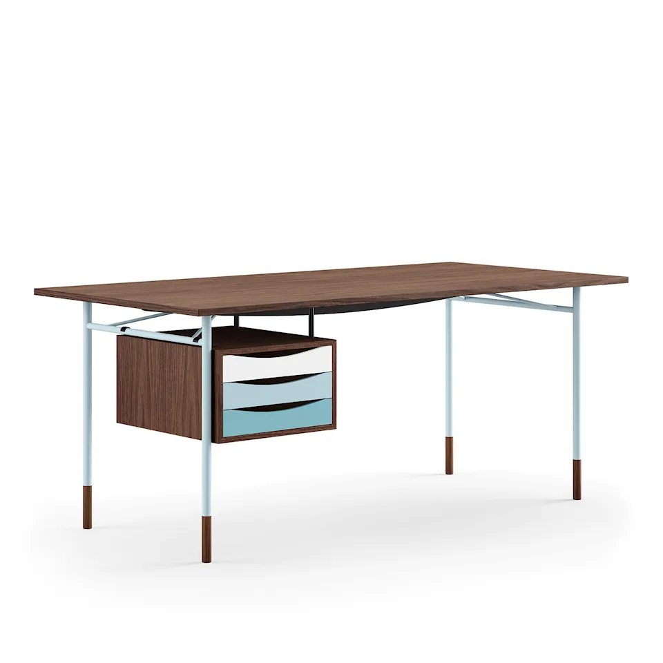 Nyhavn skrivbord 170 cm Cold med lådor Light blue