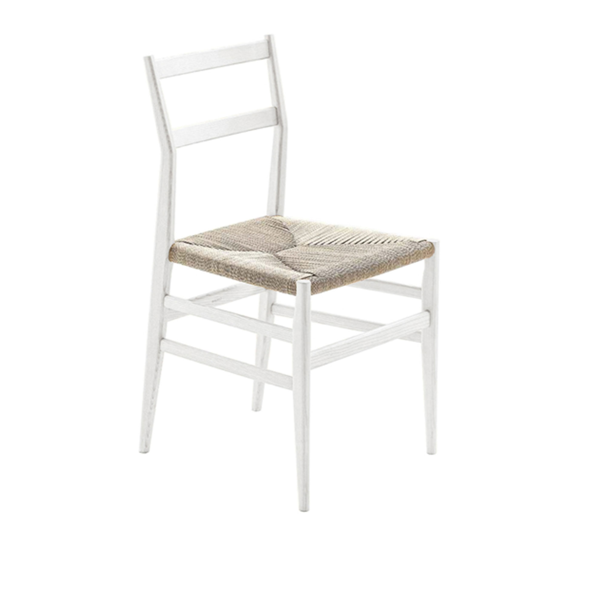 Cassina - 646 Leggera, Chair In Ashwood, Rope Seat, Frame Stained White, Natural Rope - Spisestoler - Gio Ponti - Tre farget - Tre