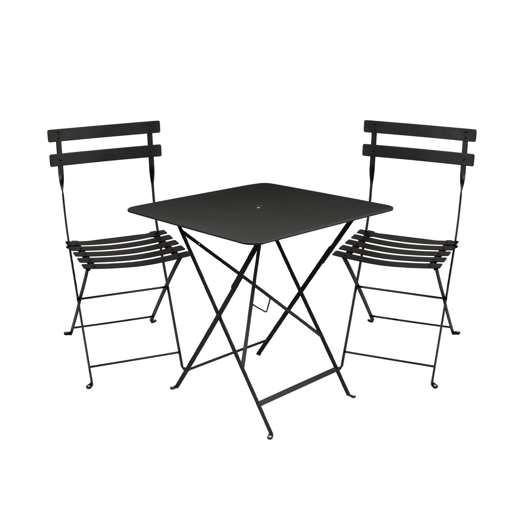 Bistro spisegruppe bord 71cm & 2 metall stoler