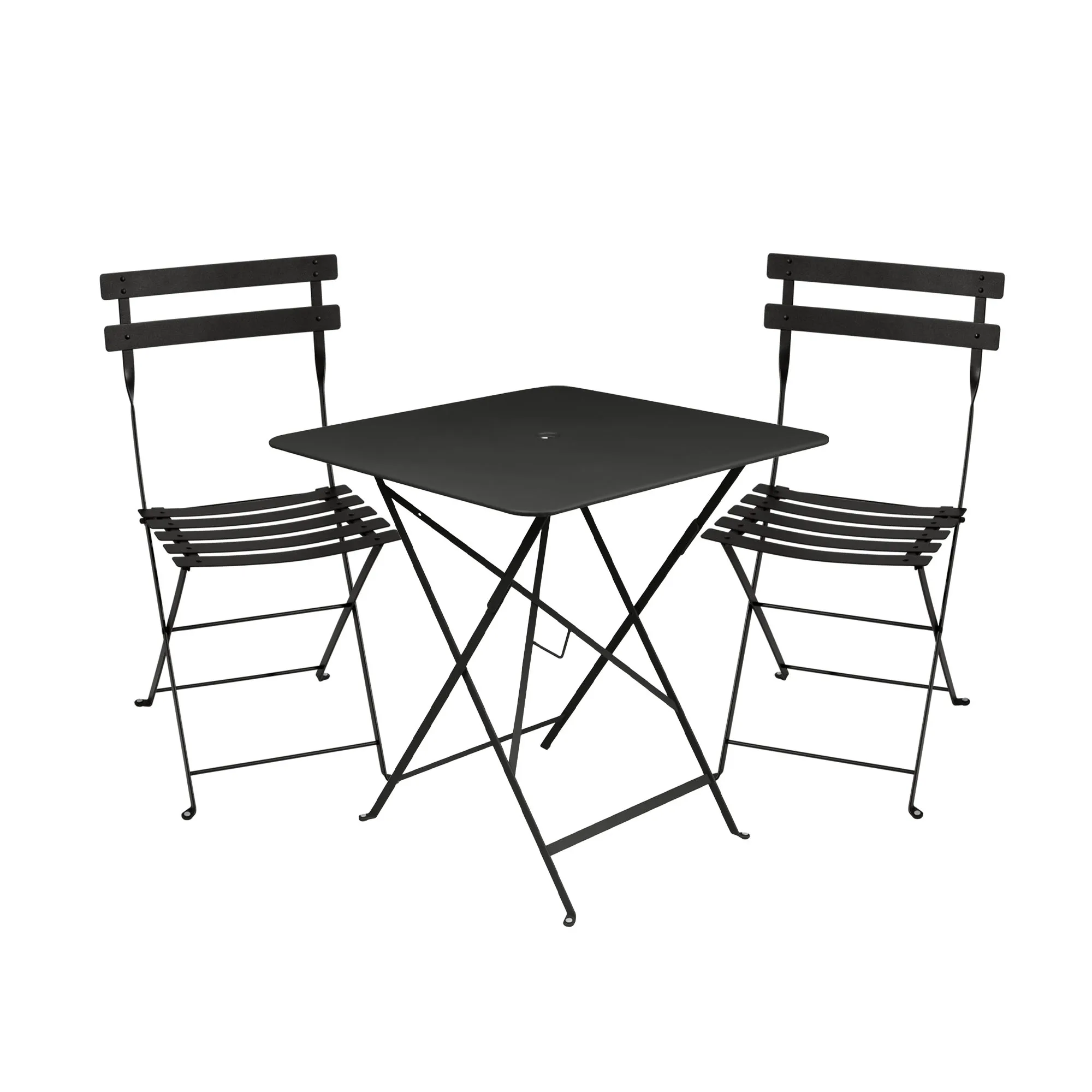 Bistro matgrupp bord 71cm & 2 metall stolar