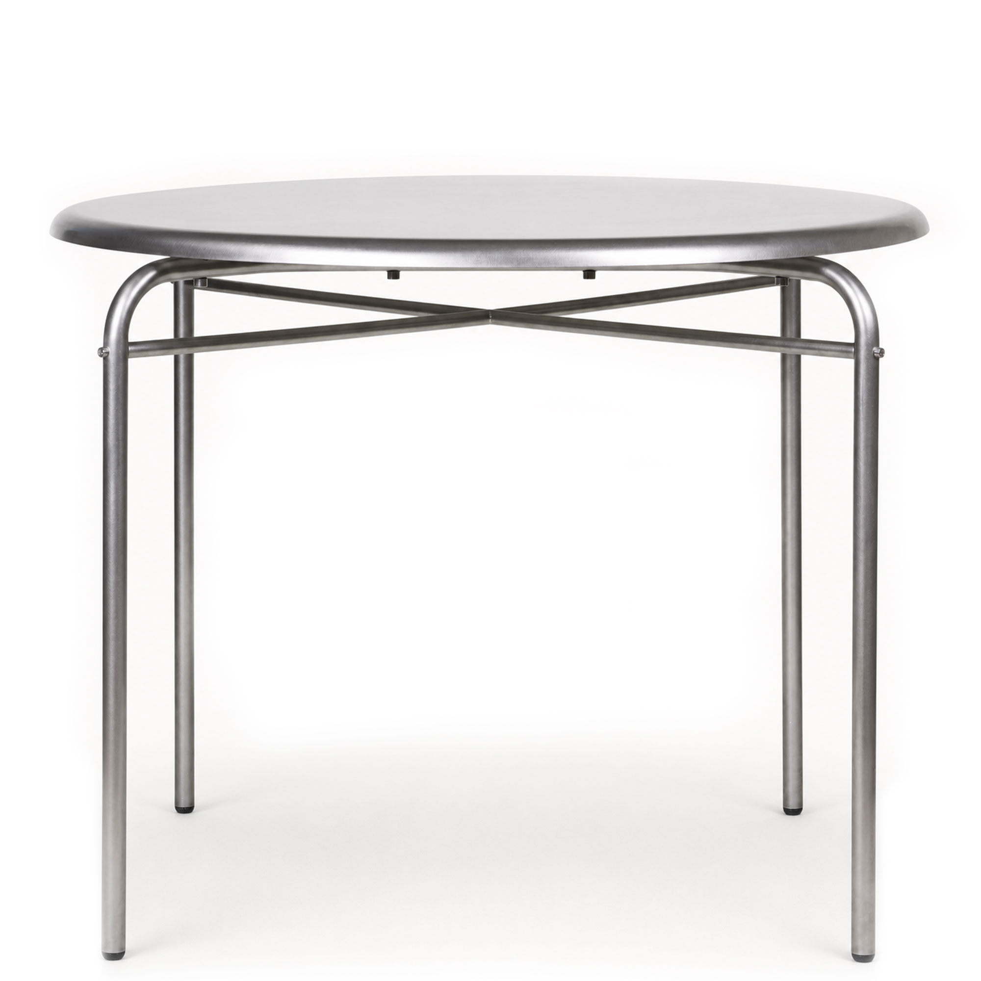 Frama - Petit Rond matbord 90 cm stainless steel - Matbord - Troels Grum-Schwensen - Silver - Metall | Möbler - Bord - Matbord | Möbelexperten