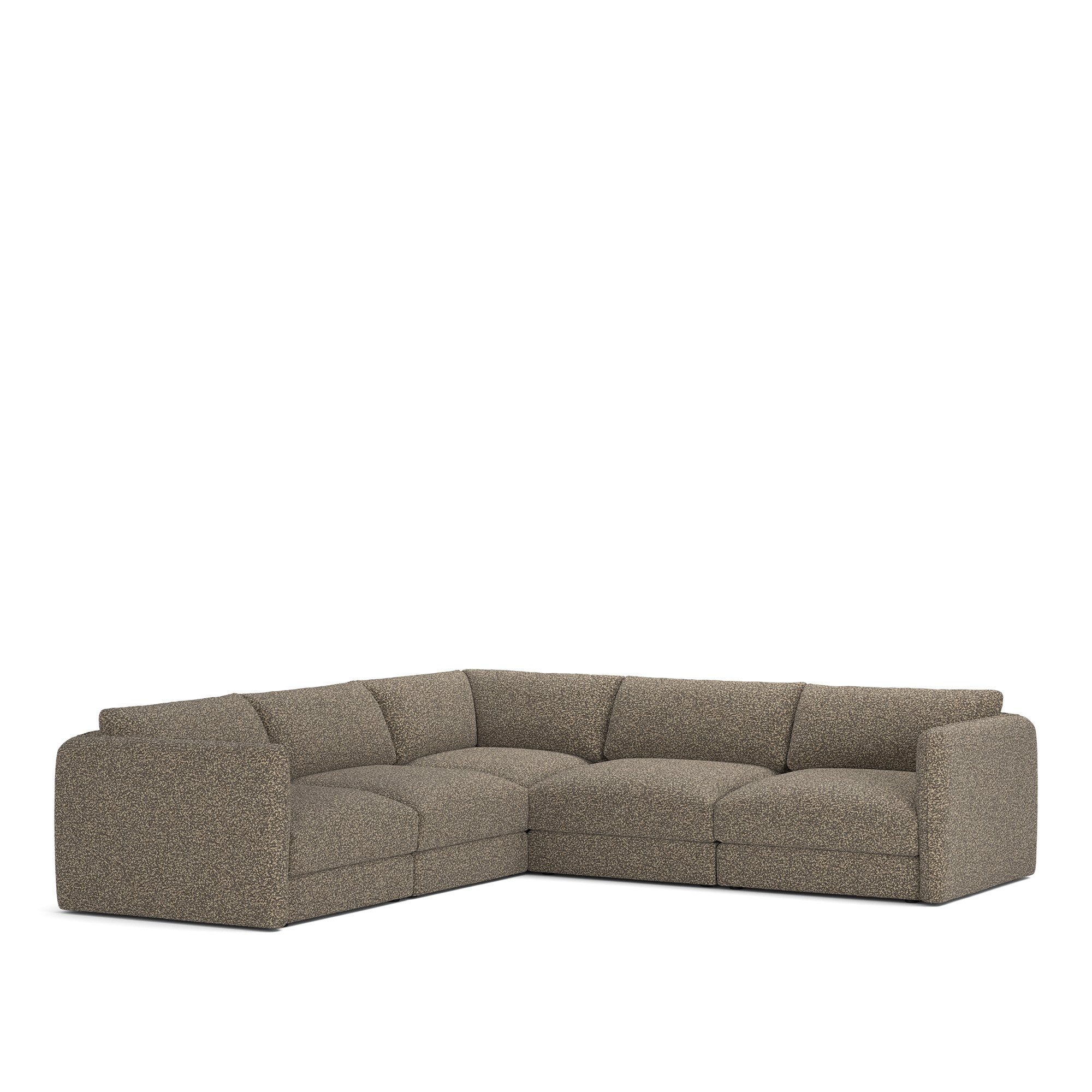 NOGA - Pavarotti 5-Seater Corner, Fixed Cover, Cushion Variant 03, Vellus 02 - Soffor - Brun