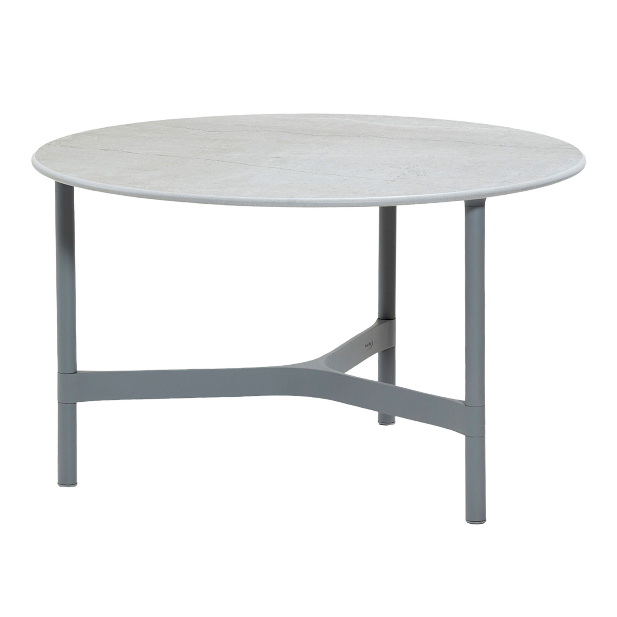 Cane-Line - Twist 70 cm Light Grey/Fossil Grey - Soffbord - byKATO - Gr&aring; - Naturmaterial/Metall