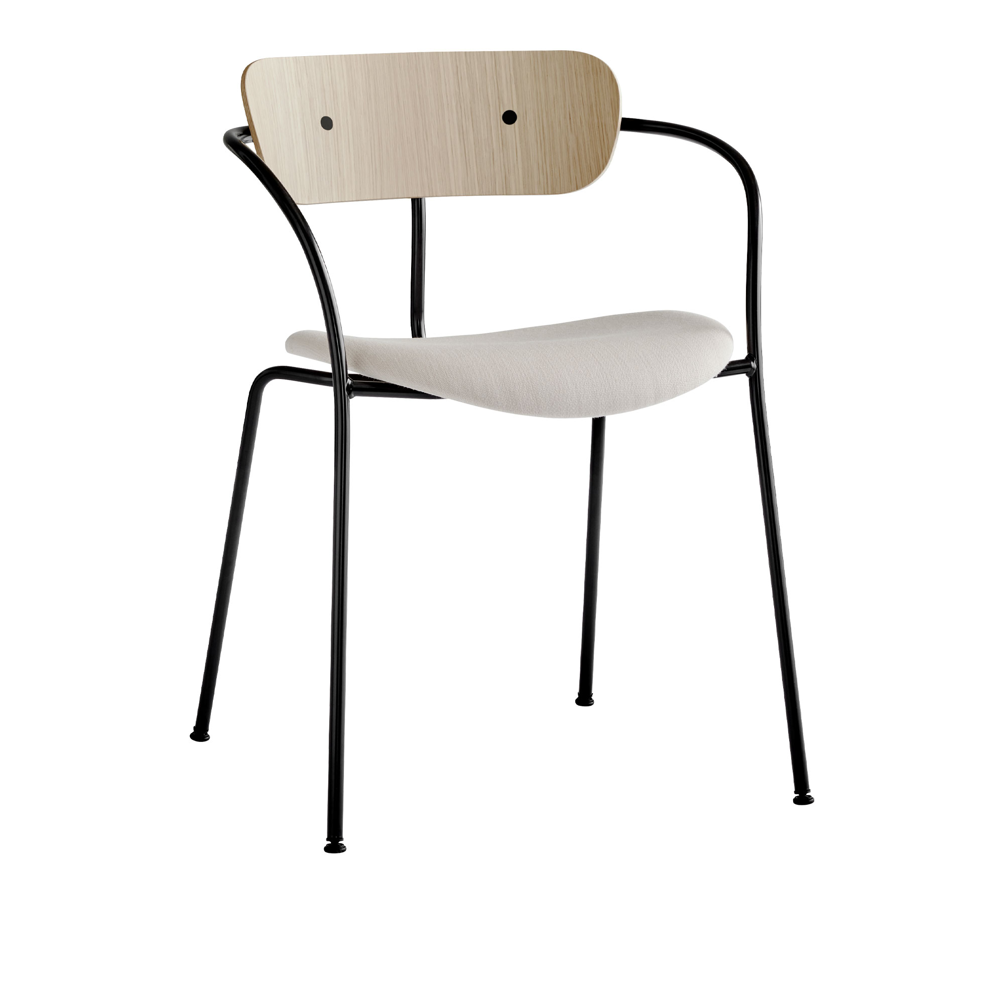 &Tradition - Pavilion Armchair AV4 Black Finish Lacquered Oak, Fabric Cat.2 Col 05 Ruskin - Matstolar - Anderssen & Voll - Beige - Trä