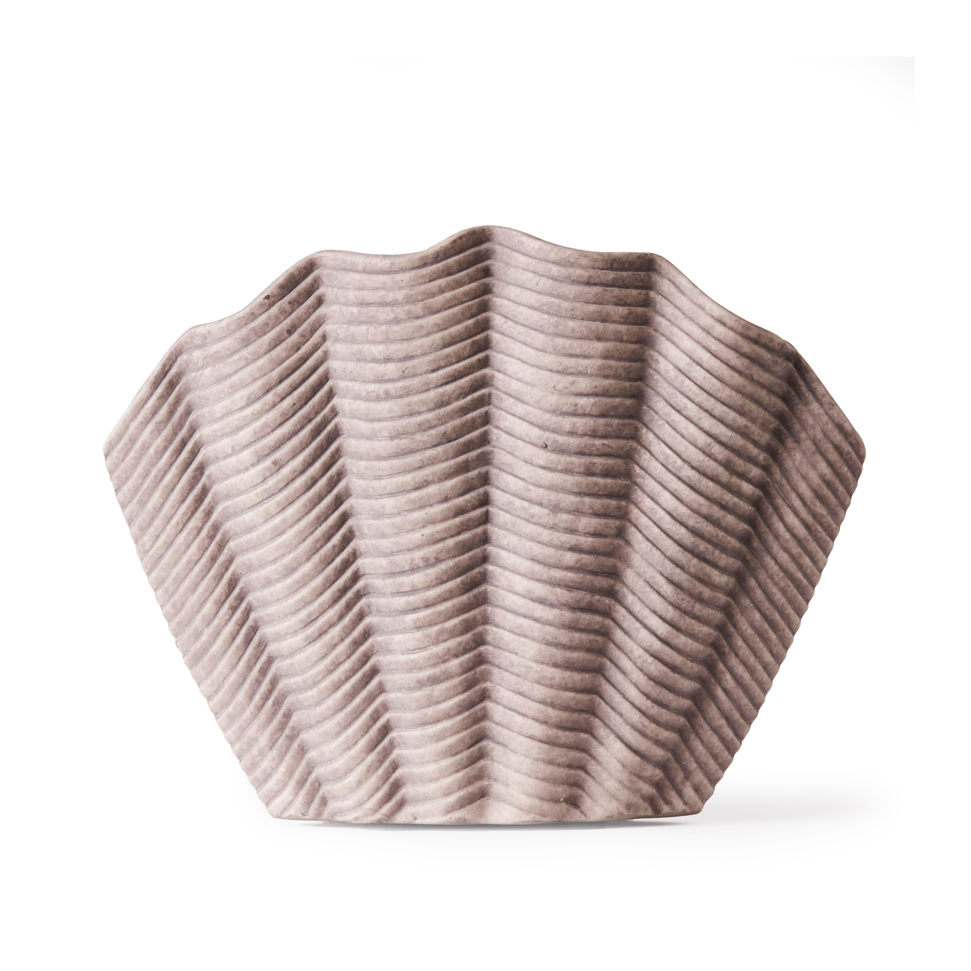 Dusty Deco - Concha Vase Fluted Grey Large - Vaser - Edin & Lina Kjellvertz - Grå
