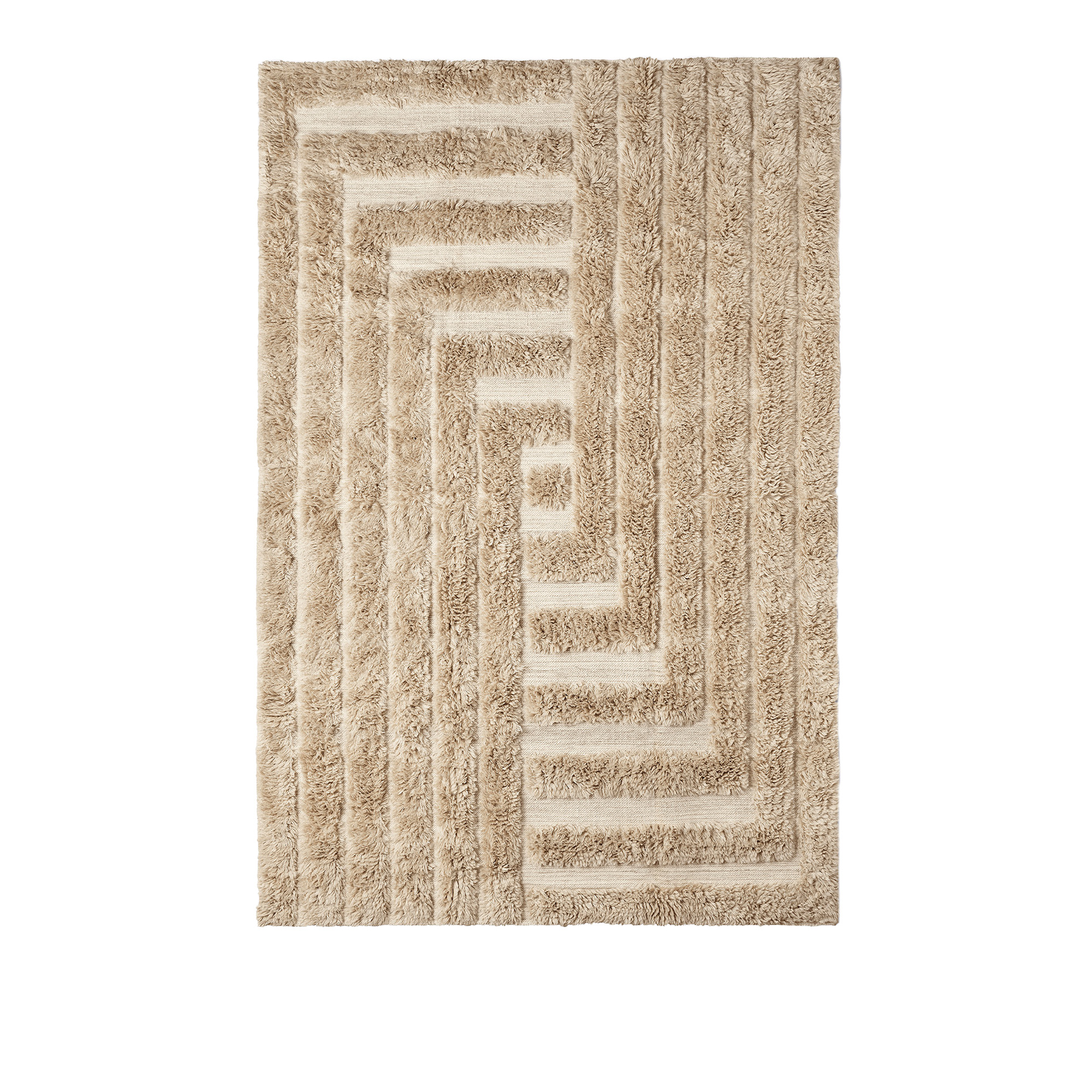 Dusty Deco - Shaggy Labyrinth Beige 200 X 300 - Mönstrade mattor - Edin & Lina Kjellvertz - Beige