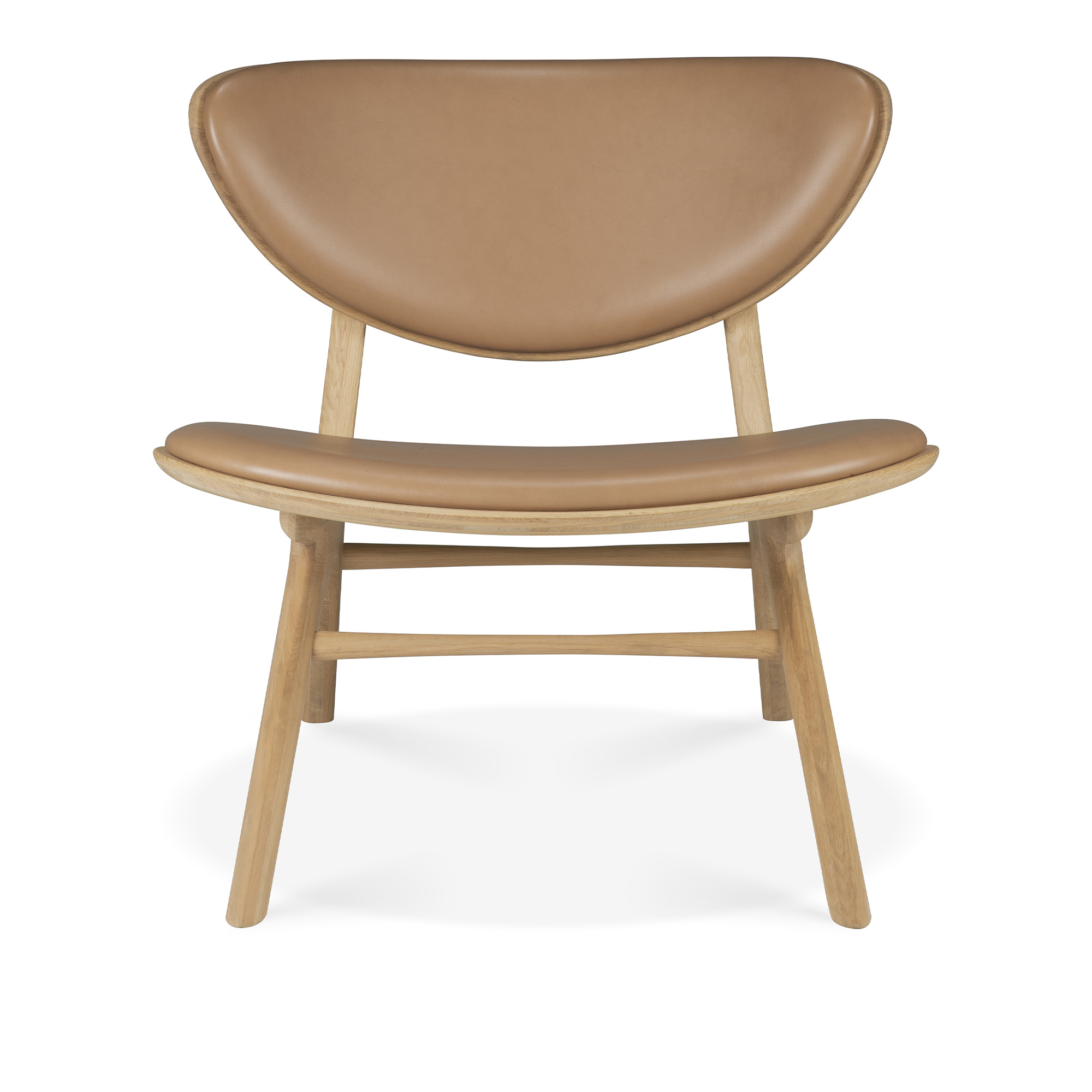 ethnicraft - eye lounge chair - varnished oak - sienna leather - upholstered backrest + seat - fåtöljer - alain van havre - träfärgad - trä