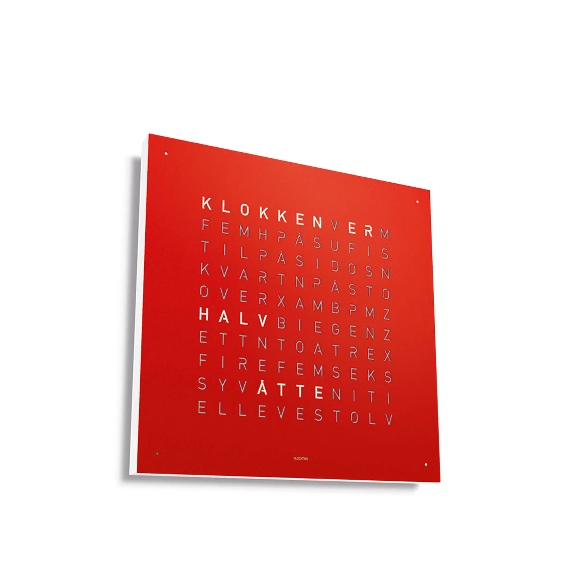 Qlocktwo Earth 45 Stainless Steel - Red Pepper
