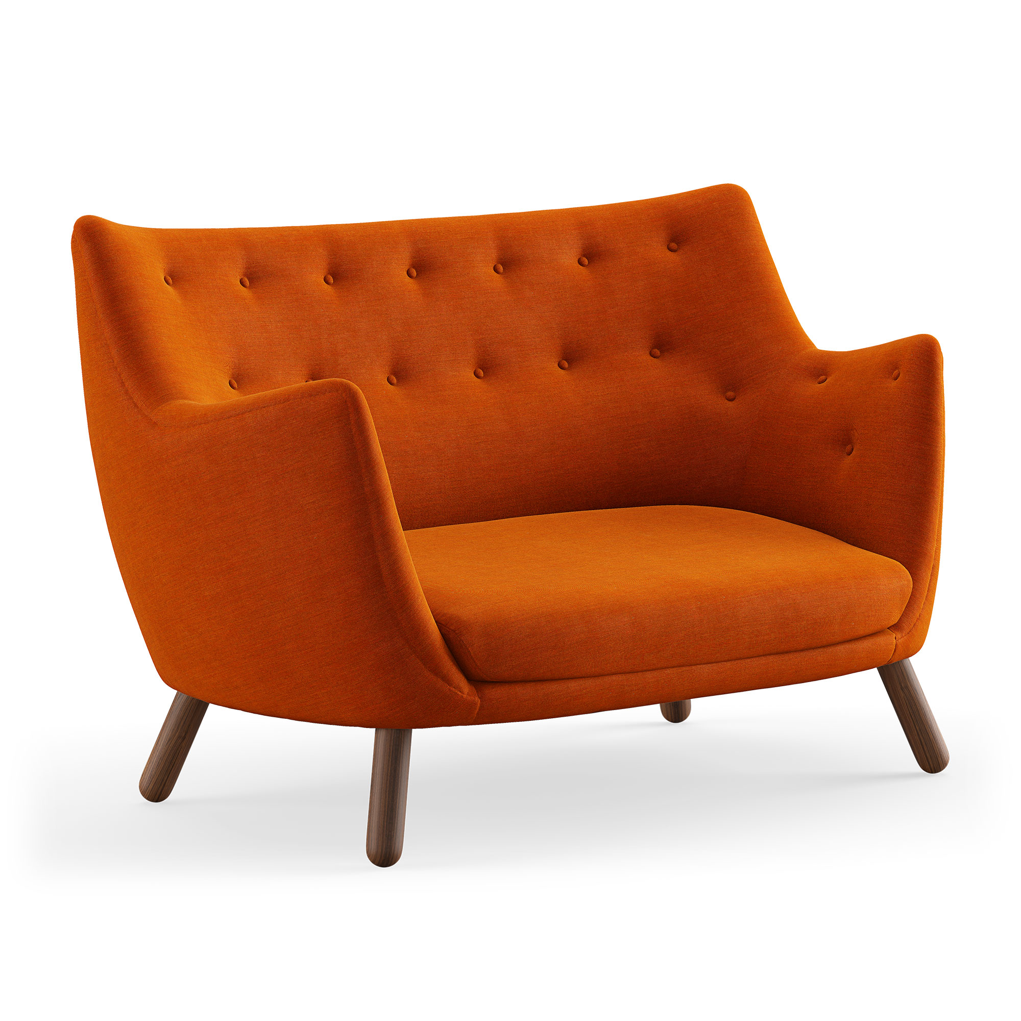 House of Finn Juhl - Poet Sofa, Walnut, Cat. 1 Remix 443 - Soffor - Finn Juhl - Röd,Träfärgad