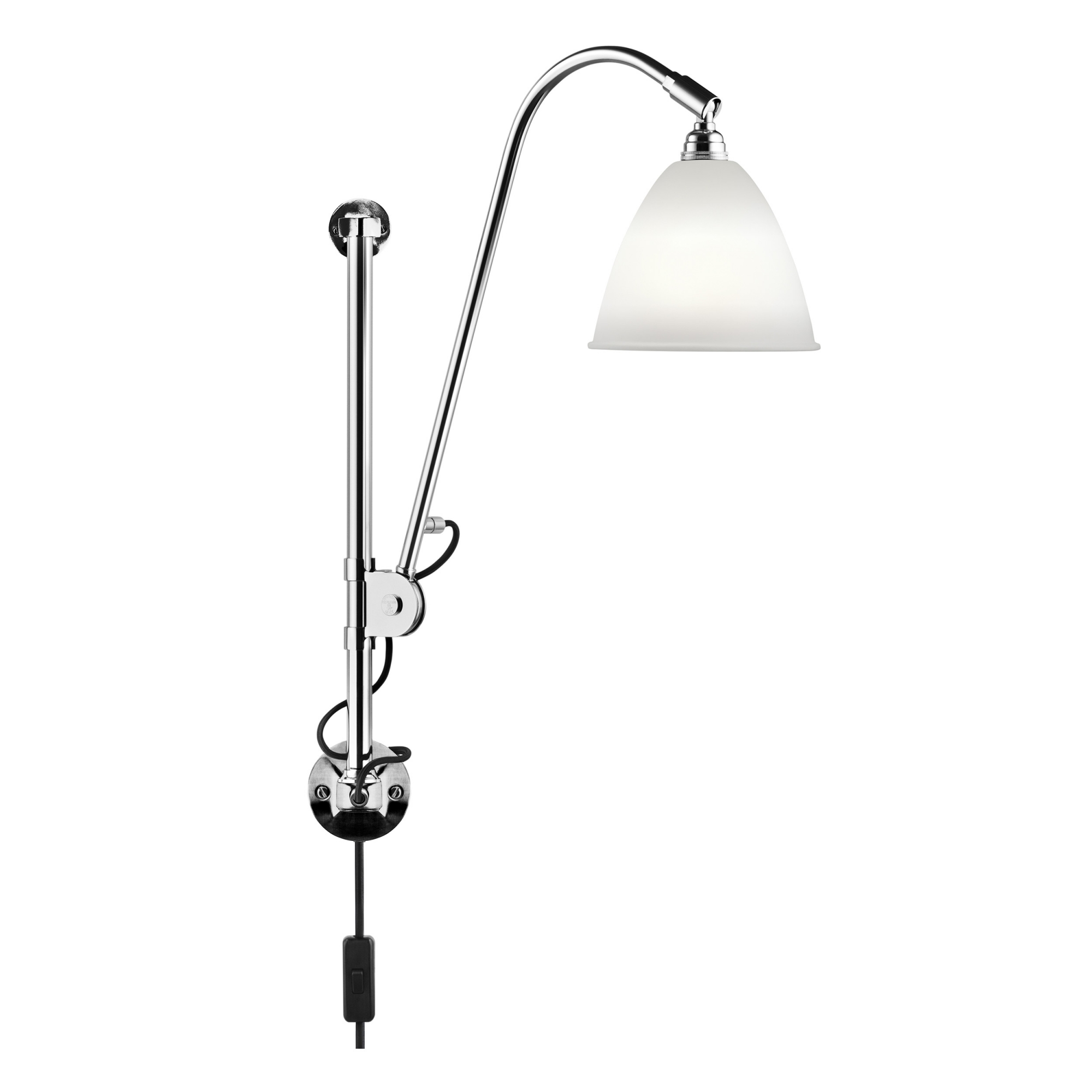 Gubi - Bestlite - BL5 Vägglampa, Krombas, Finish: Bone China - Vägglampor - Robert Dudley Best - Vit