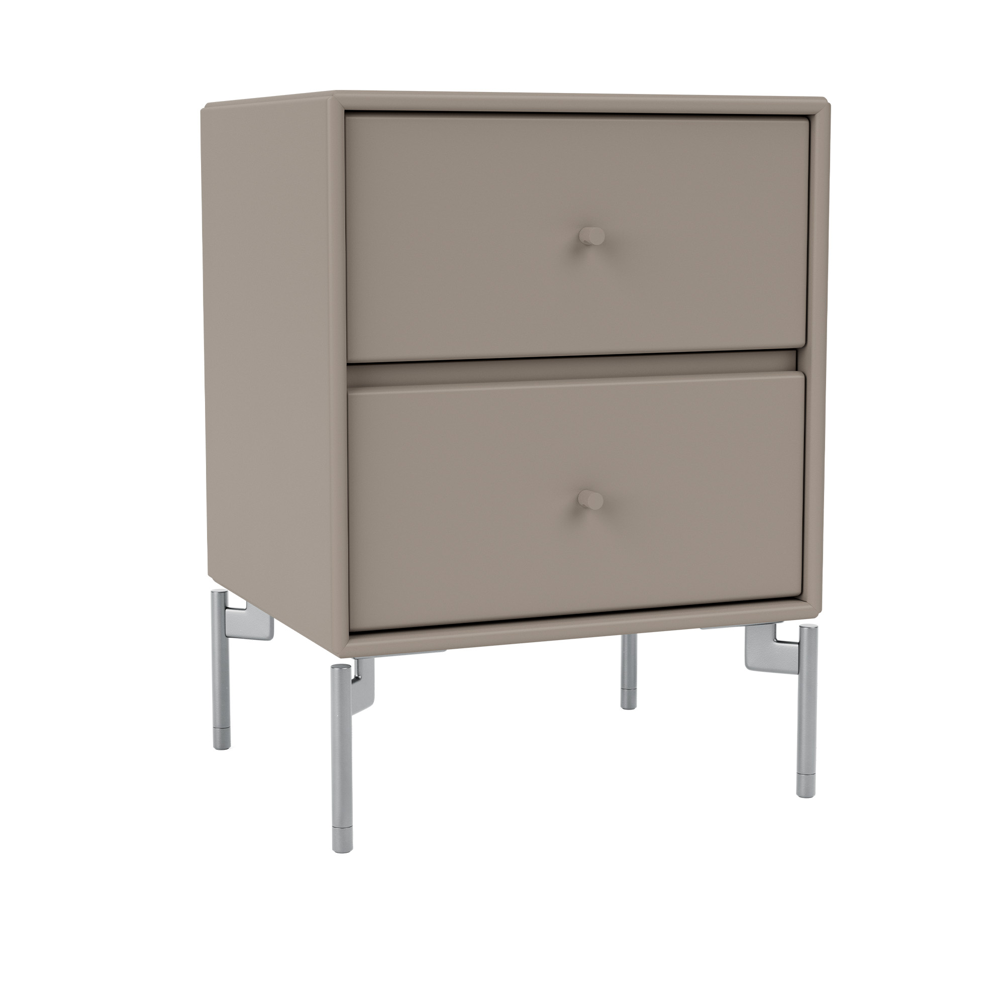 Montana - Drift Drawer Module 141-Truffle Matt Chrome - Sängbord - Peter J. Lassen - Beige - Trä | Möbler - Bord - Sängbord | Möbelexperten