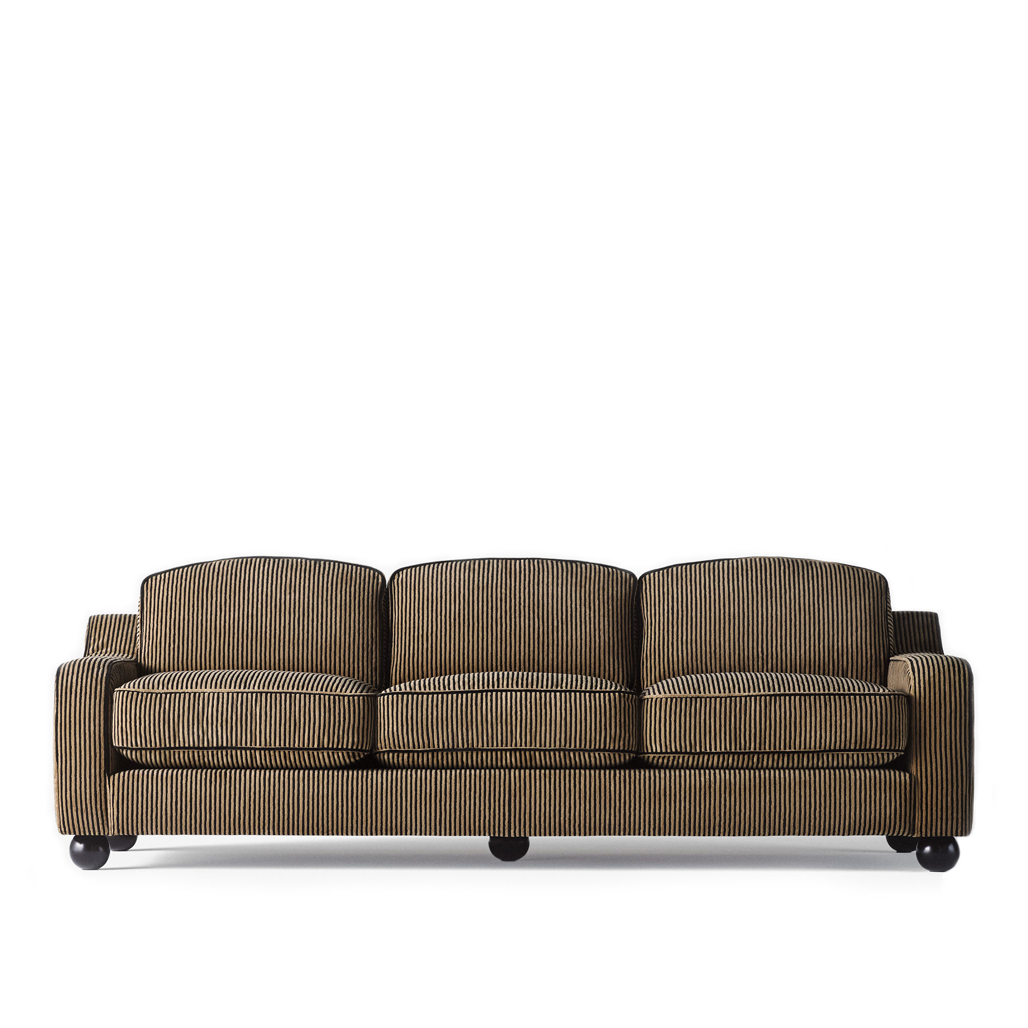 Dusty Deco - Lola Sofa Striped Brown 3P - Soffor - Matthew Williamson - Brun - Bomull | Möbler - Soffor Och Dagbäddar - Soffor | Möbelexperten