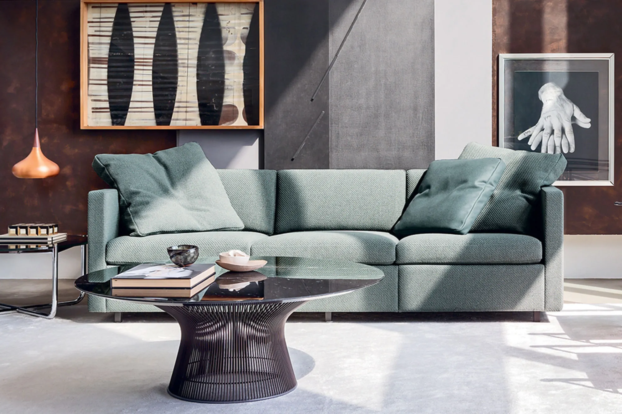Platner soffbord Ø 92 cm Brons Metallic