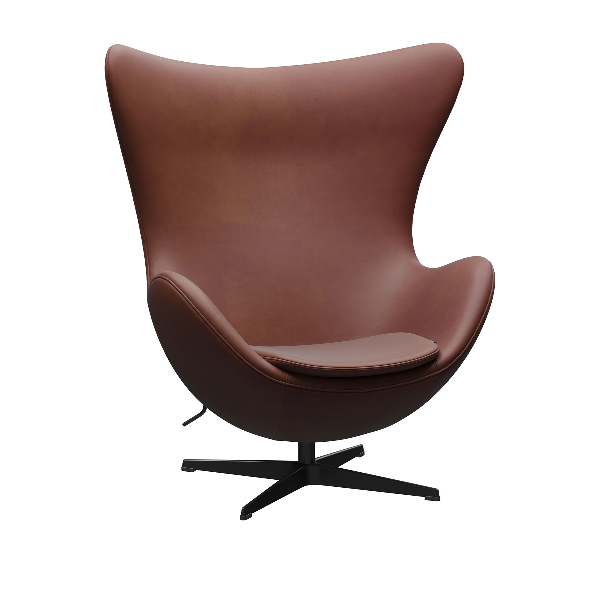 Fritz Hansen - 3316 Egg, Grace - Chestnut - Fåtöljer - Arne Jacobsen - Brun - Läder/Metall/Skum/Plast | Möbler - Fåtöljer Och Puffar - Fåtöljer | Möbelexperten