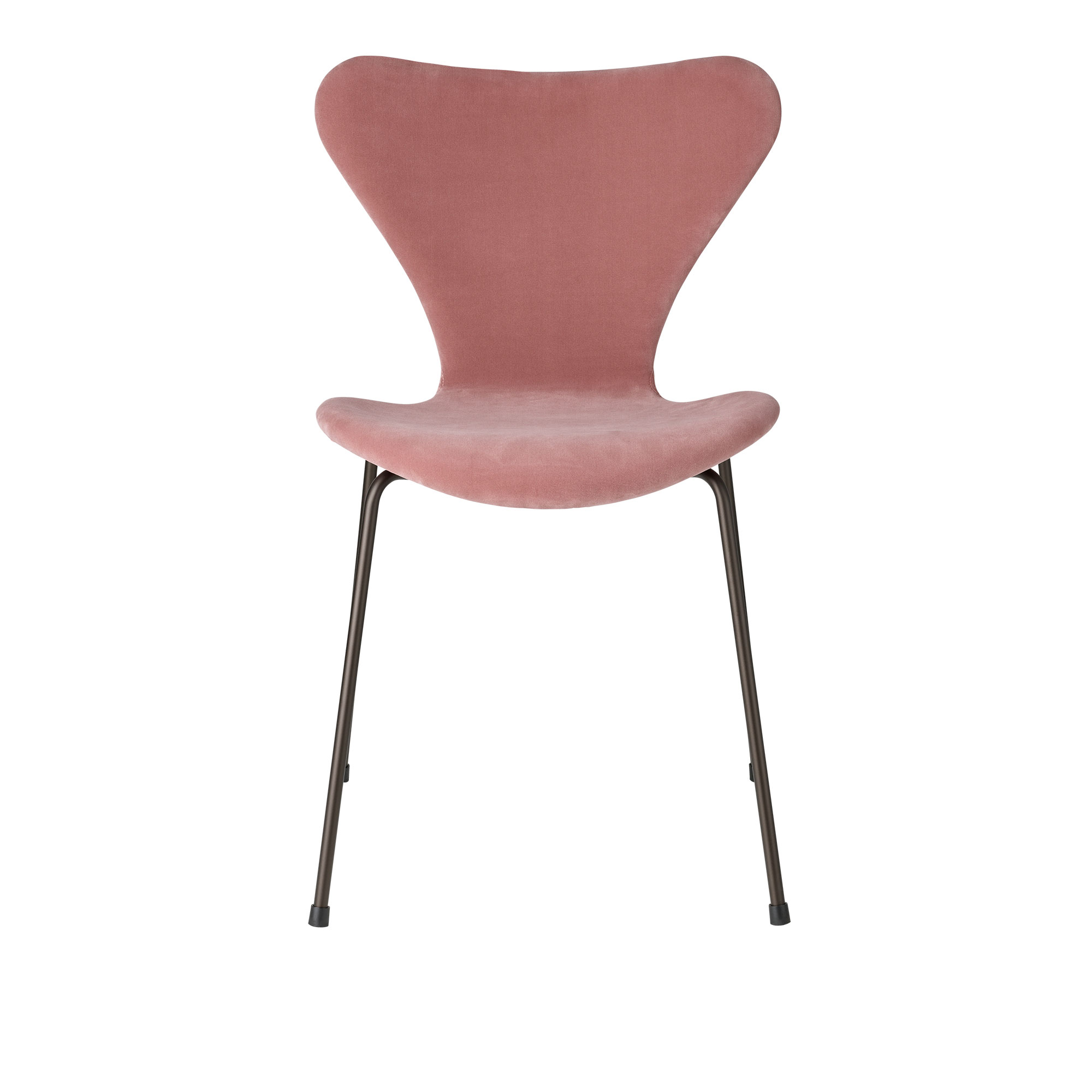 Fritz Hansen - 3107 Sjuan - Velvet Edition Misty Rose - Matstolar - designer_arne_jacobsen - Rosa - Metall/Textilmaterial